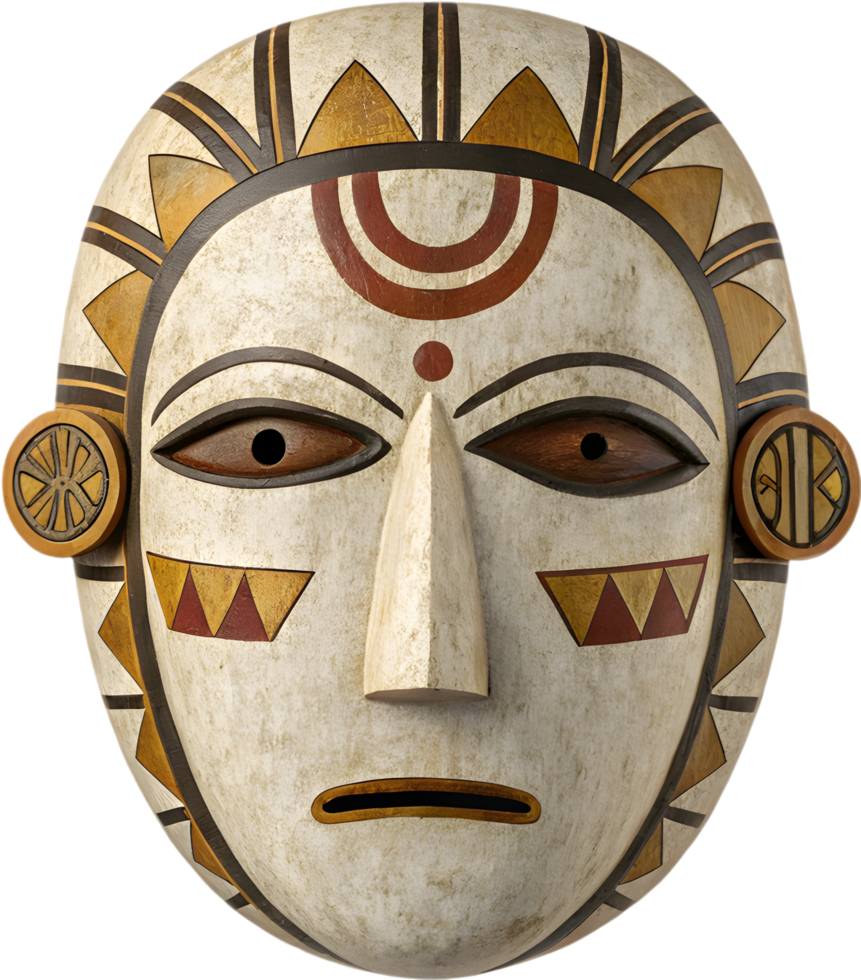 Beautiful Zuni Kachina Mask Clipart Wooden Native American Mask. . png
