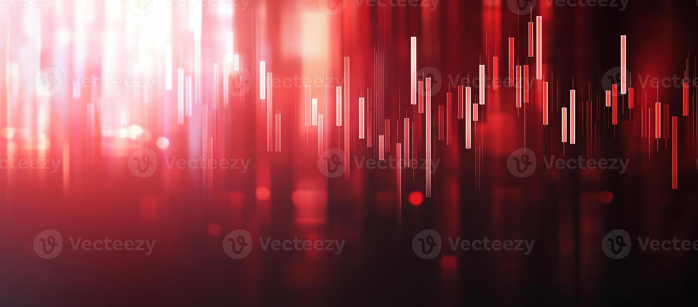Abstract digital visualization with red and white vertical lines. photo