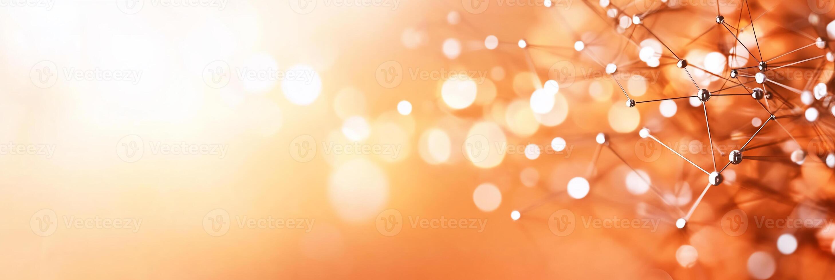 Abstract representation of molecular structures with a warm gradient background. photo