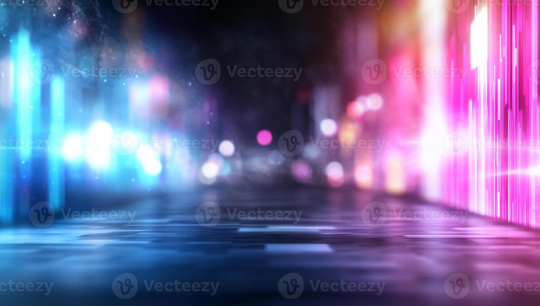 A vibrant, abstract digital landscape with colorful light effects. photo