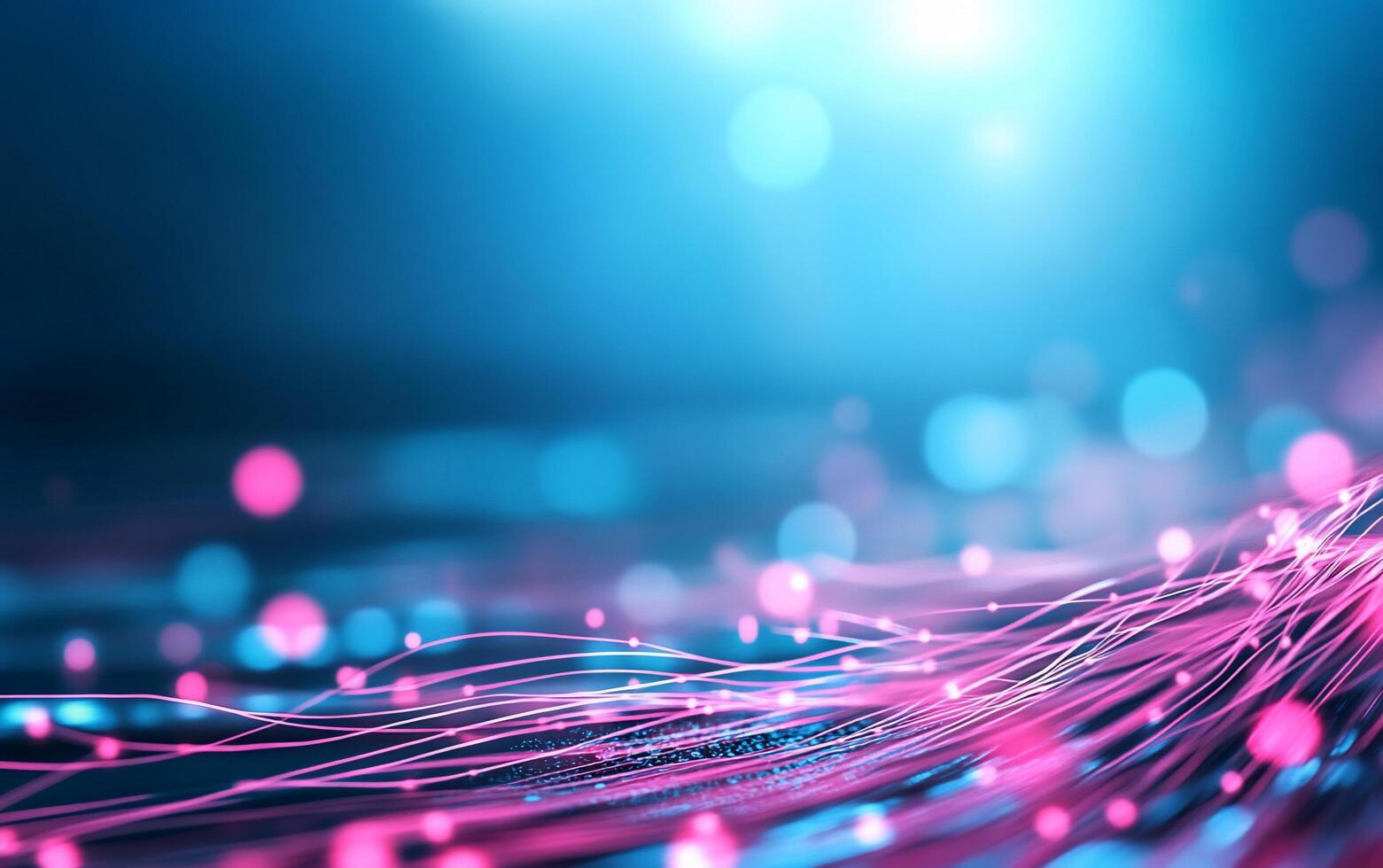 Abstract digital art featuring flowing lines and vibrant bokeh lights. photo