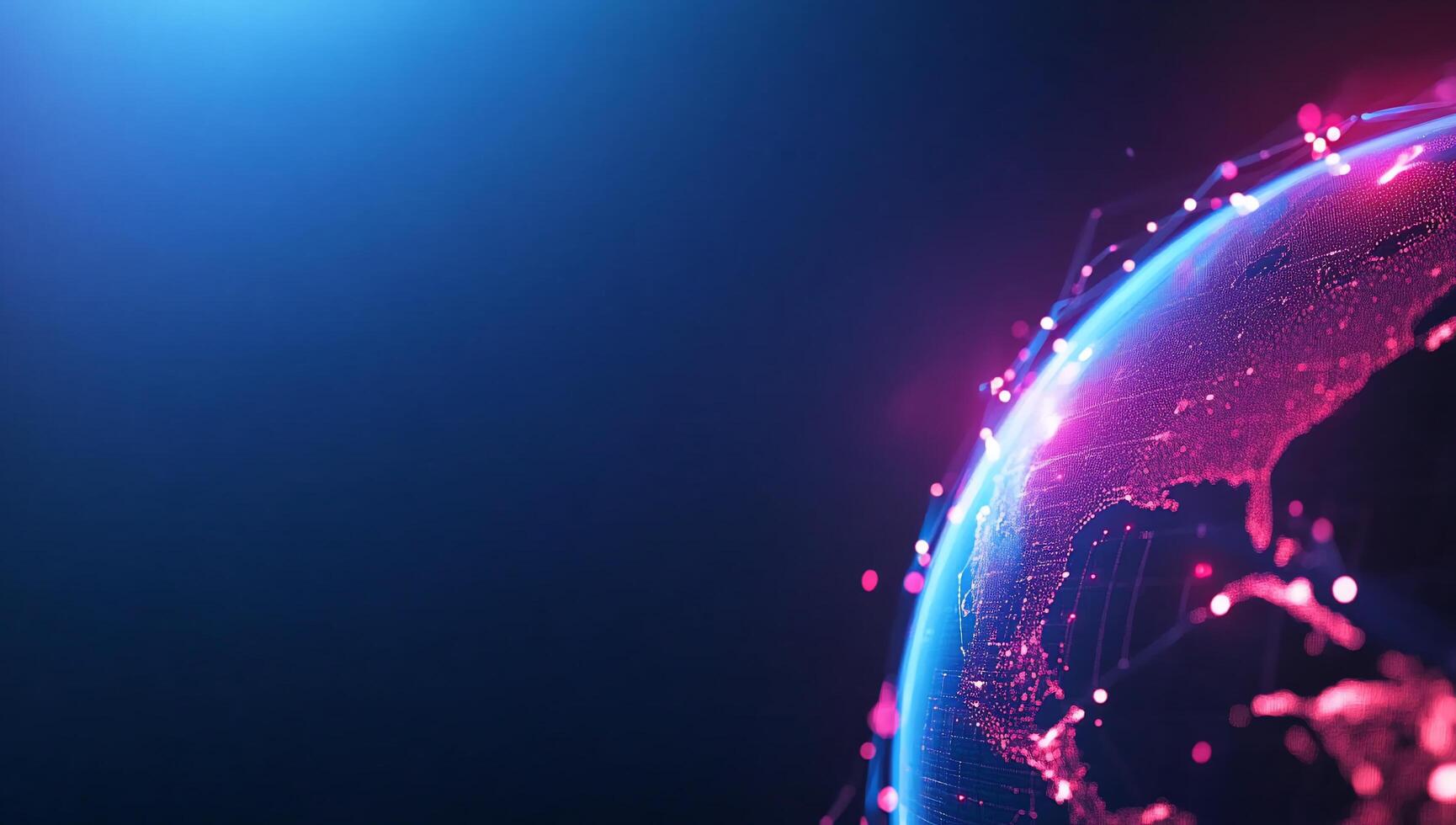 A digital globe illuminated with vibrant colors, representing global connectivity. photo