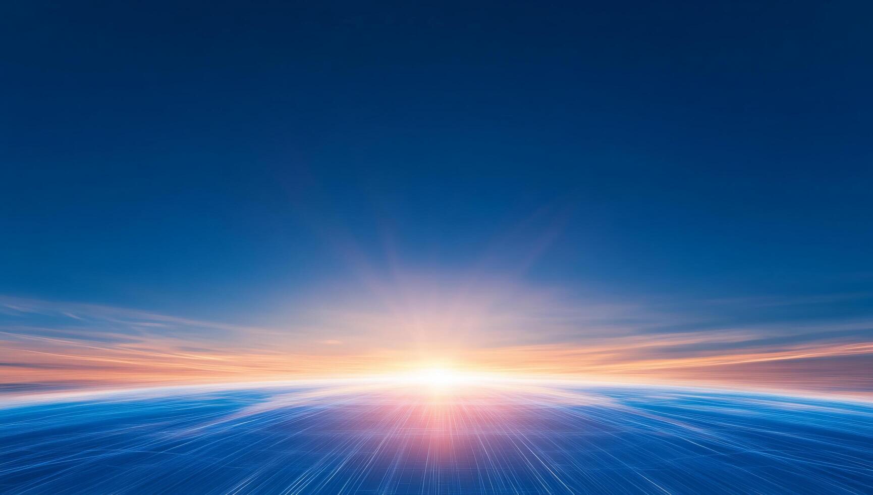A serene view of Earth from space, showcasing a sunrise over the horizon. photo
