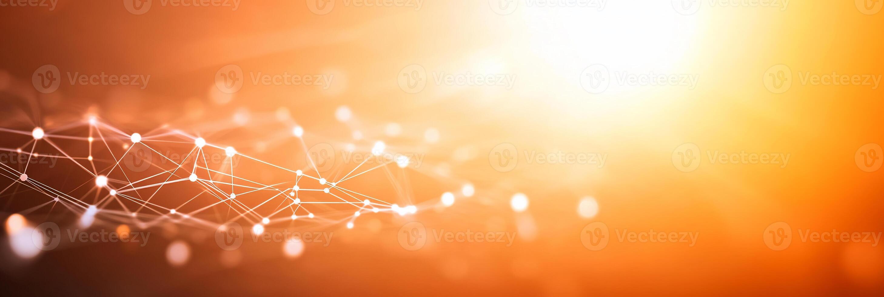 Abstract visualization of interconnected nodes and light effects. photo