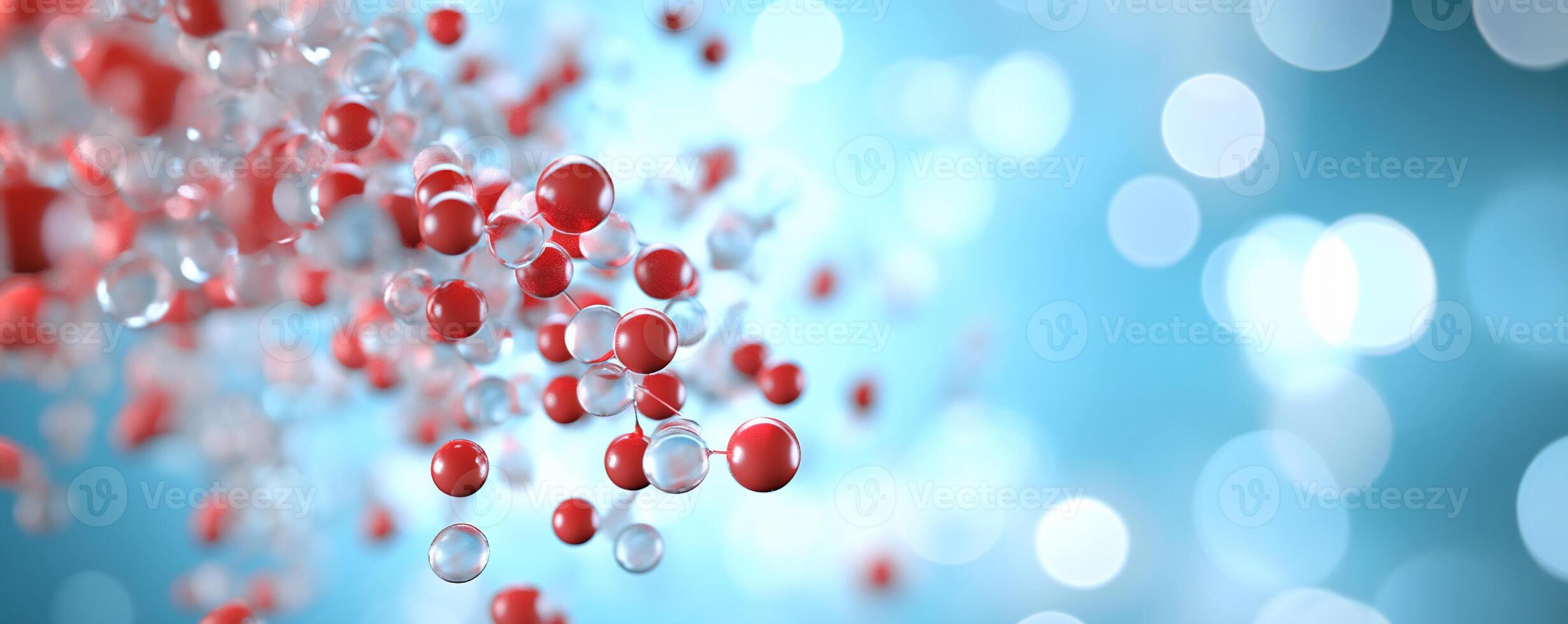 Abstract representation of molecules in a scientific context. photo