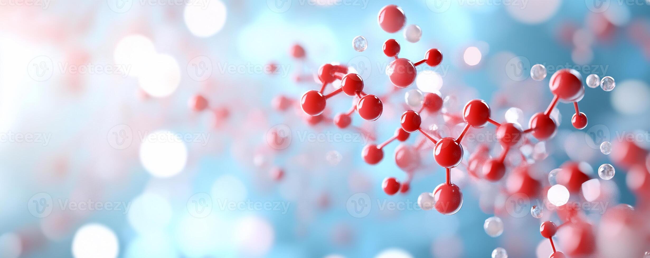 A molecular structure depicted with a blurred background. photo