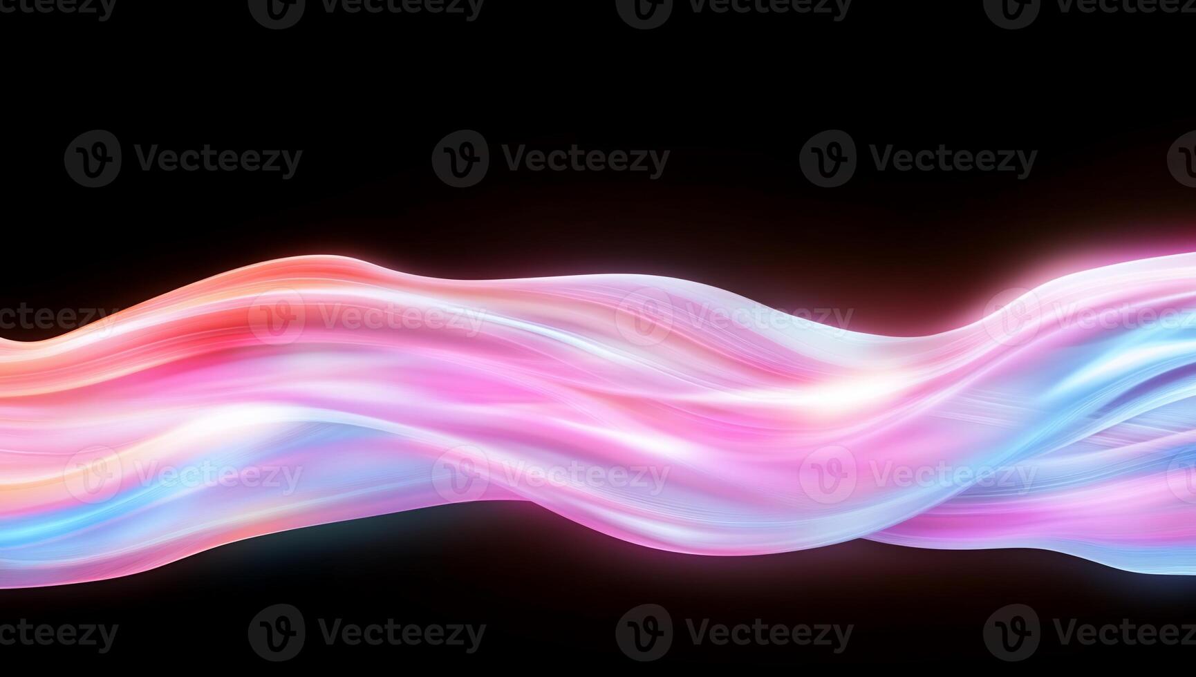 Abstract flowing waves of light in vibrant colors against a dark backdrop. photo