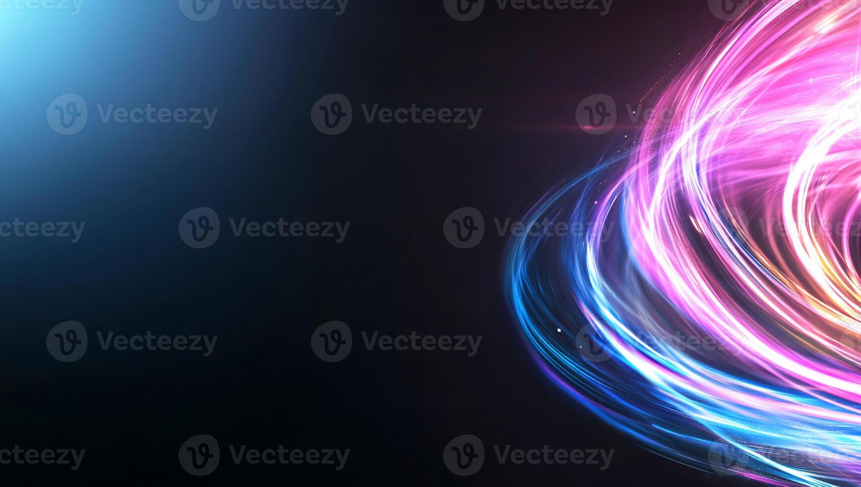 Abstract light swirl design with vibrant colors on a dark background. photo