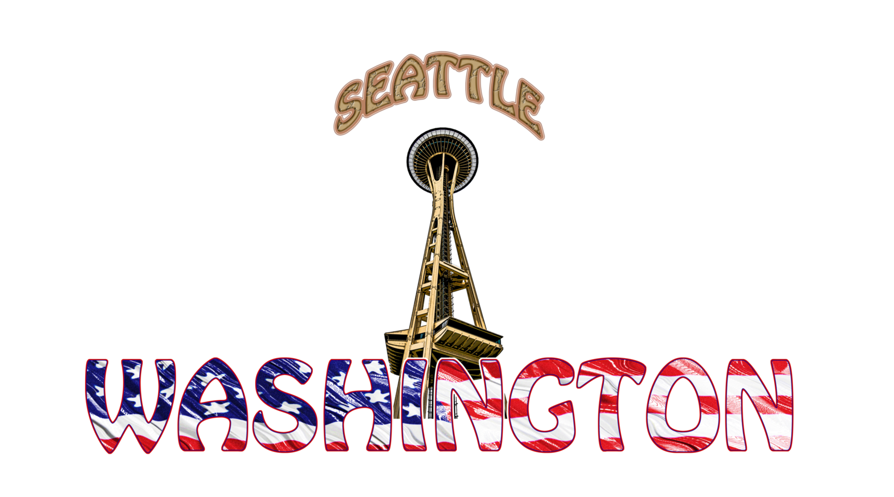 Washington typography with the Space Needle tower and Seattle on top. png