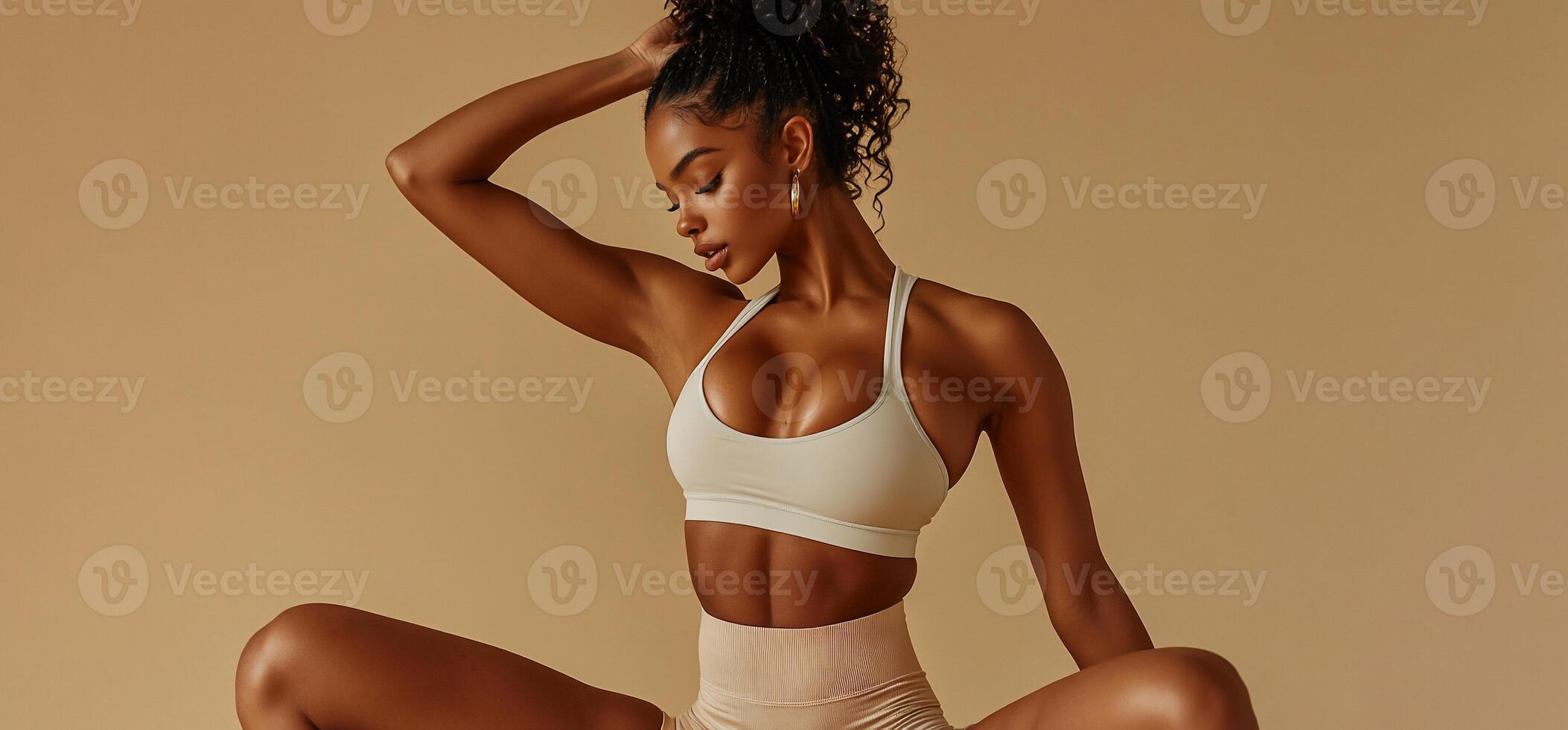 Fit woman in workout attire photo