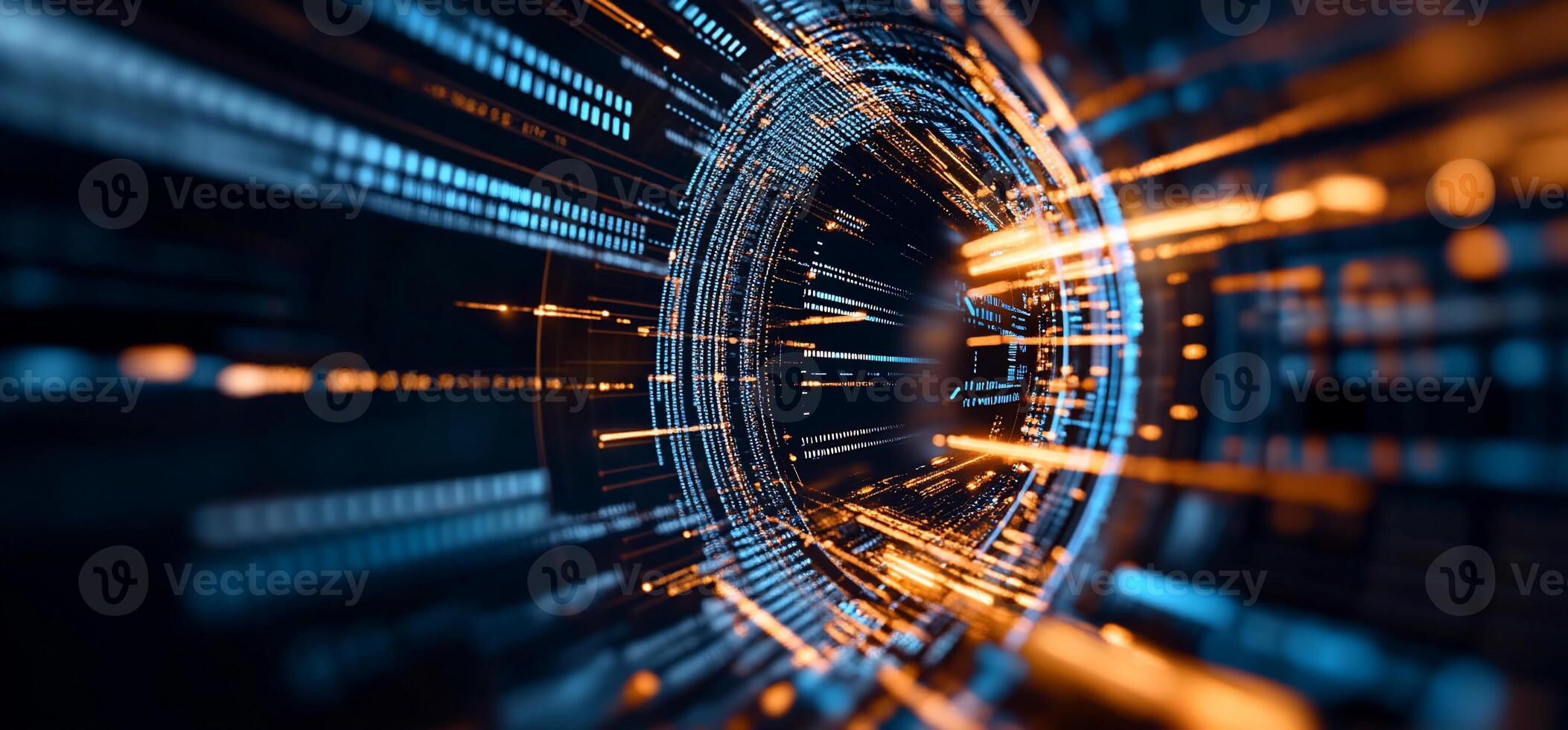 Digital tunnel. High-tech data flow photo