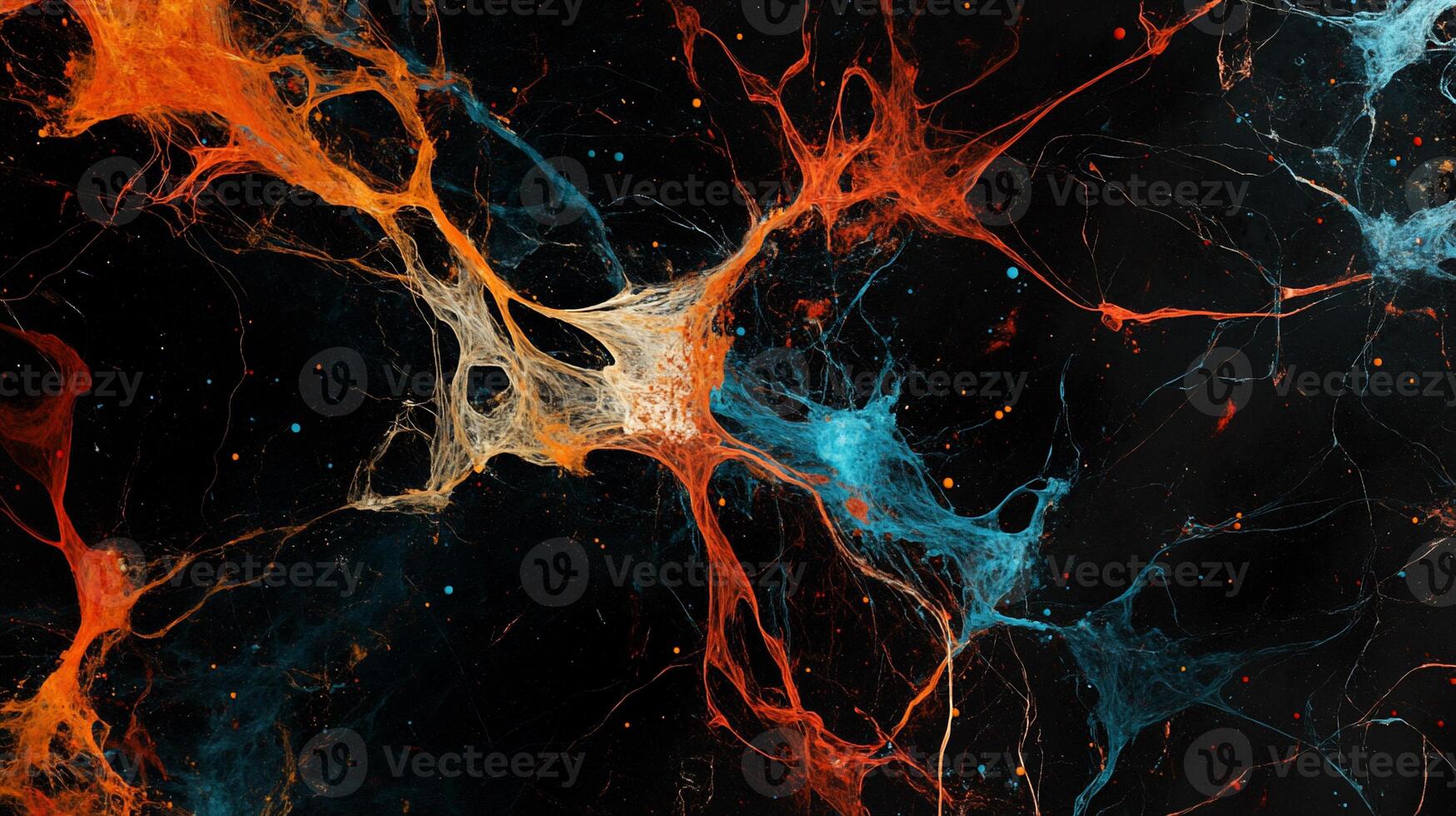 Intricate neural network, vibrant colors, abstract design photo
