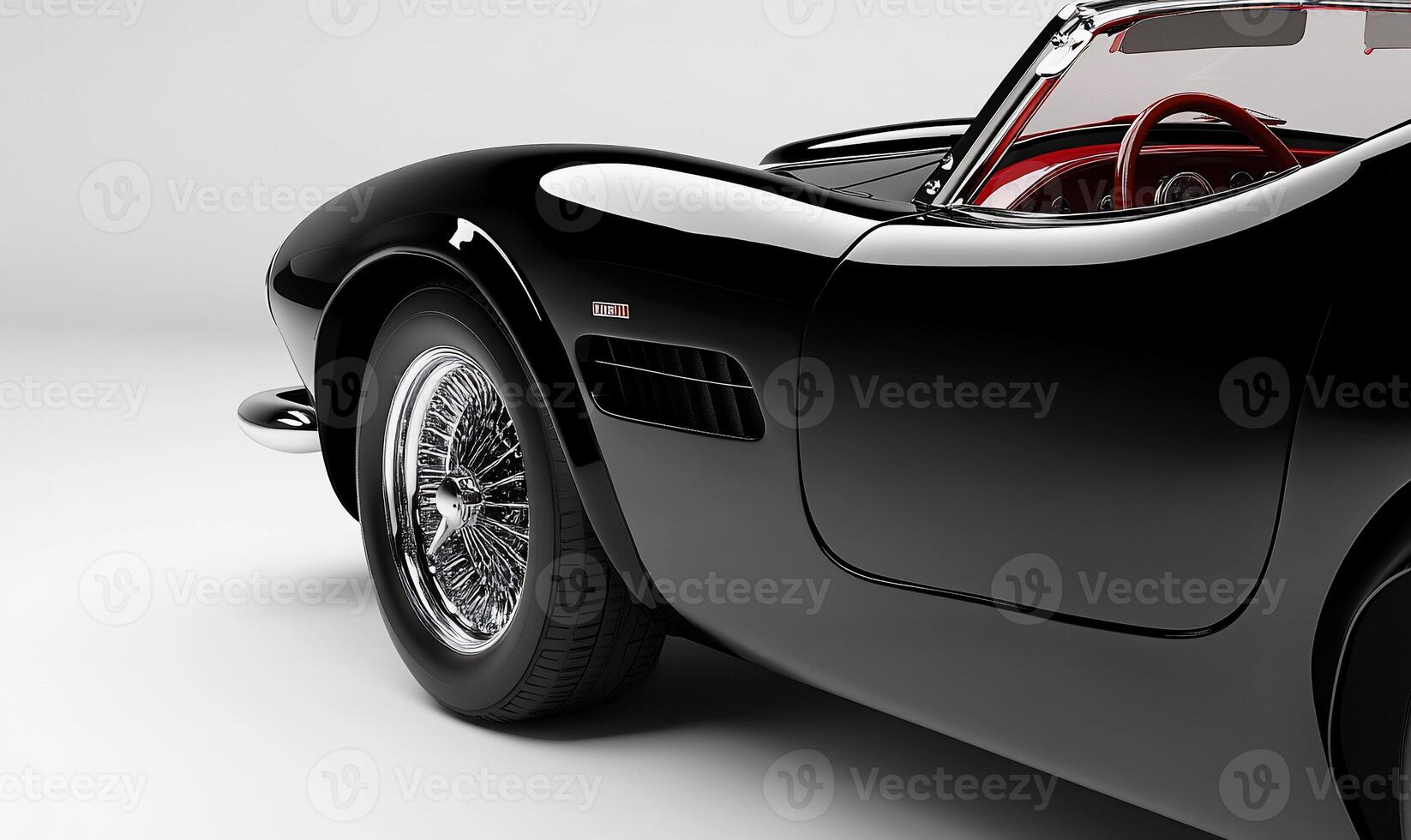 Sleek black convertible sports car photo