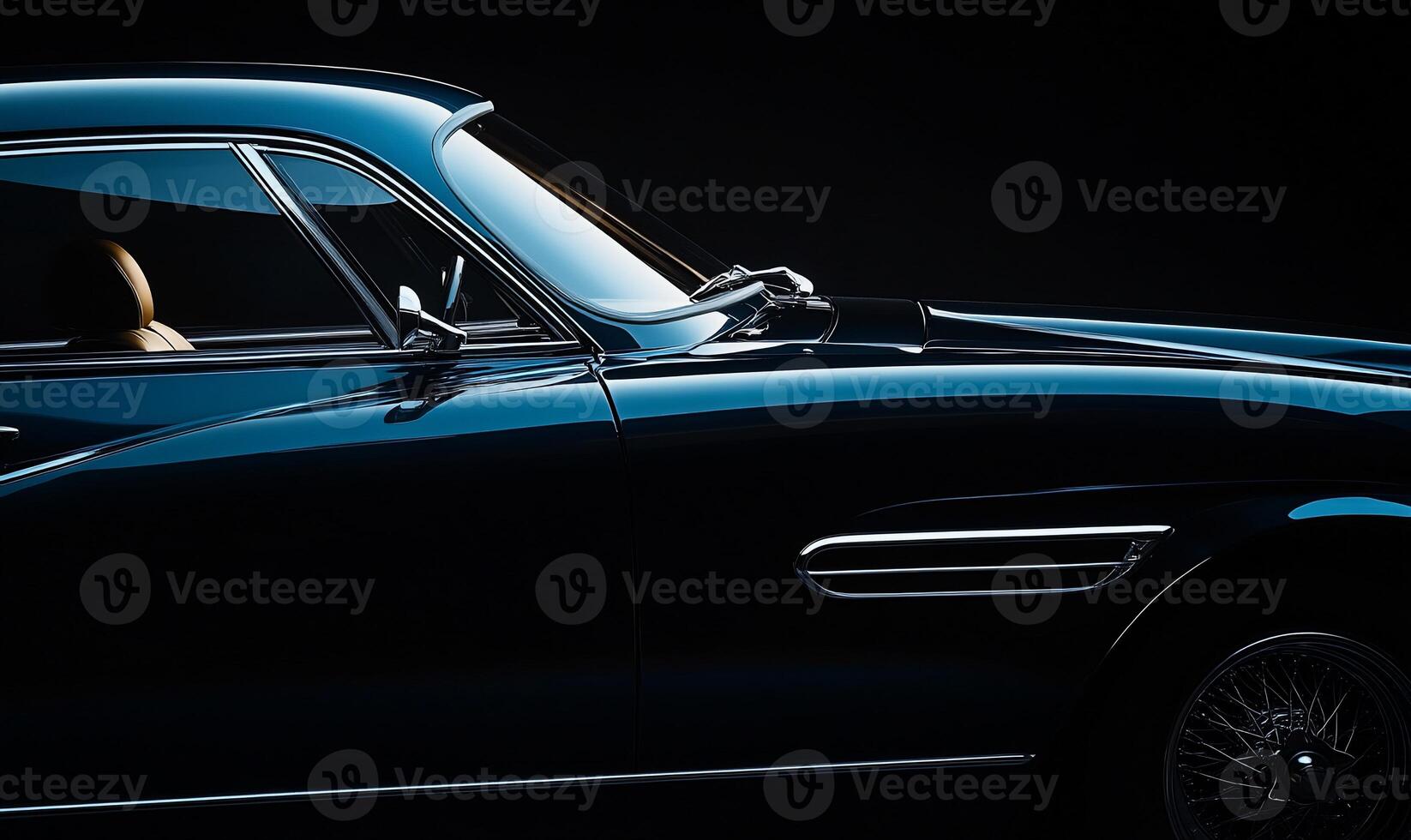 Dark classic car profile photo