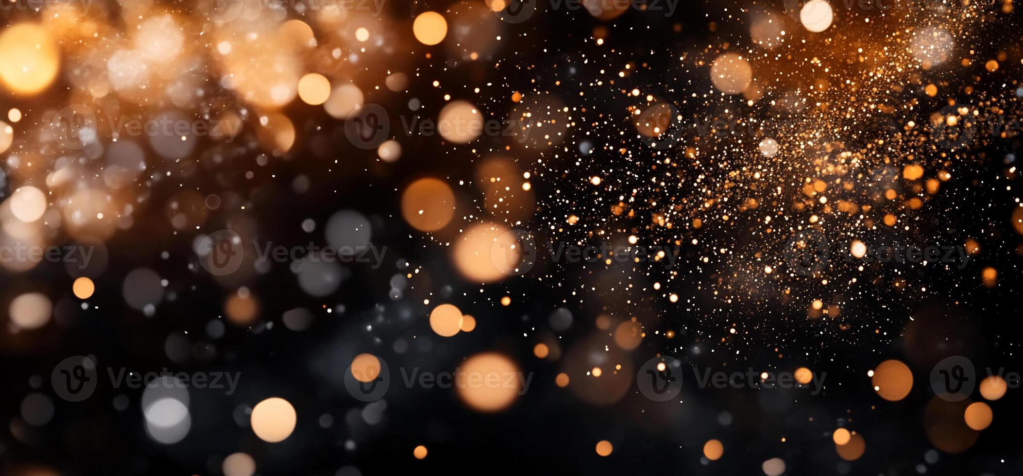 Sparkling Golden Bokeh Background photo