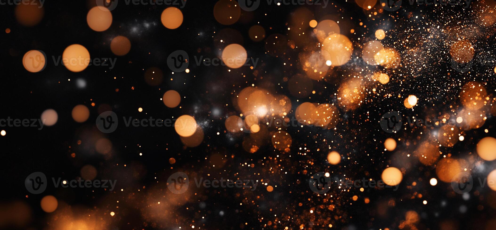Festive Golden Bokeh Background photo