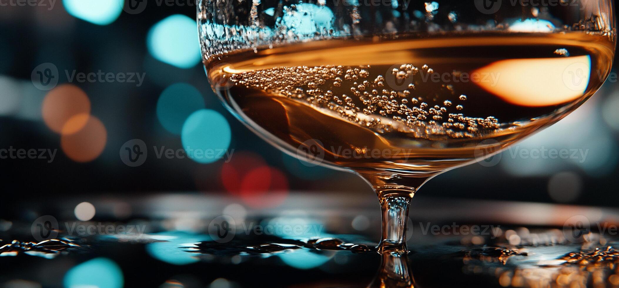 Sparkling Drink in Elegant Glass photo