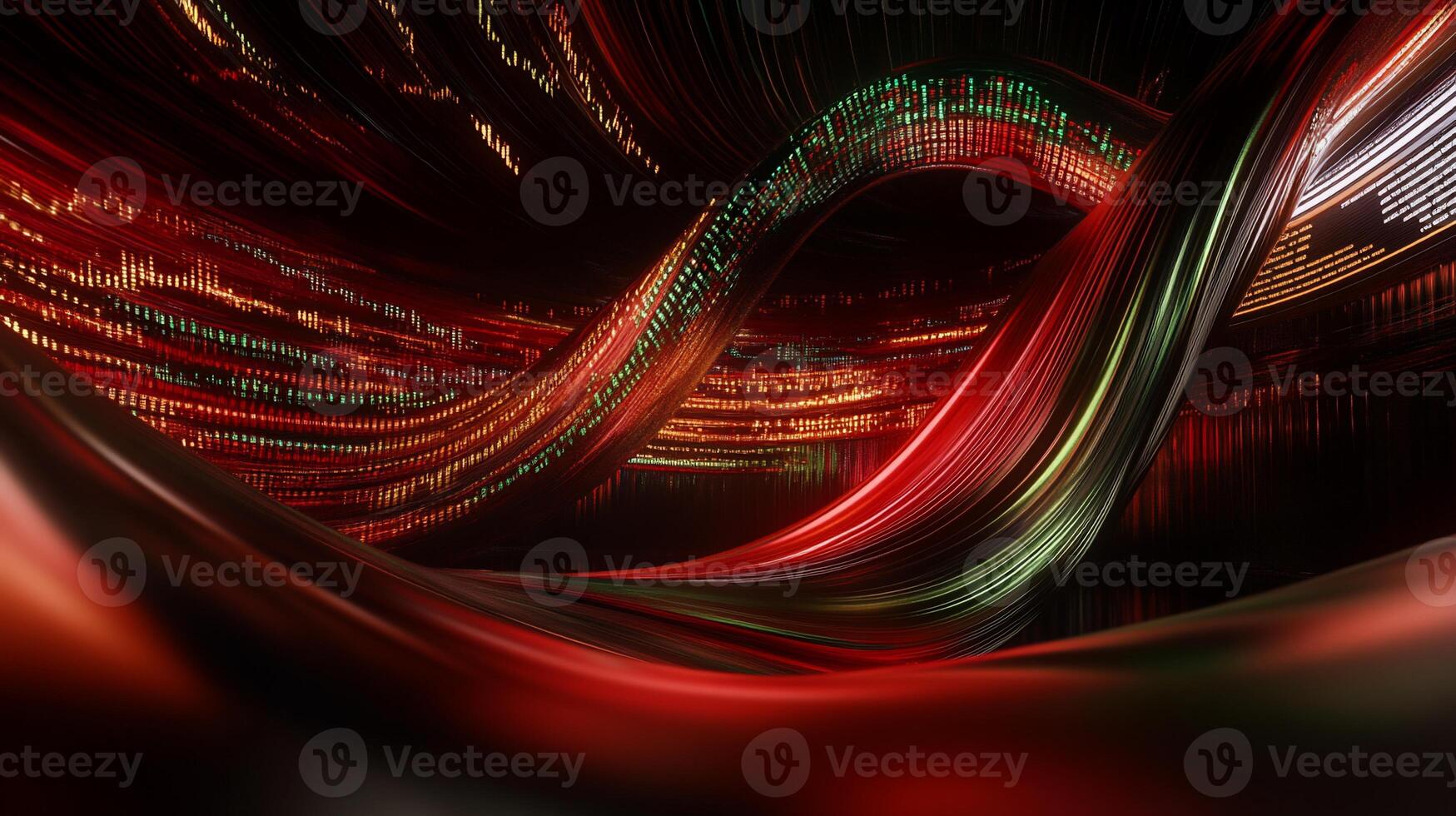 Abstract data flow, swirling lines of digital information photo