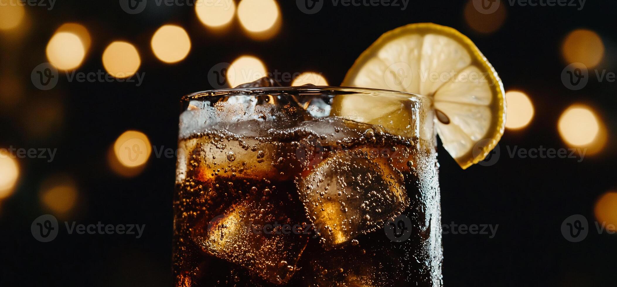 Refreshing Soda with Lemon Garnish photo