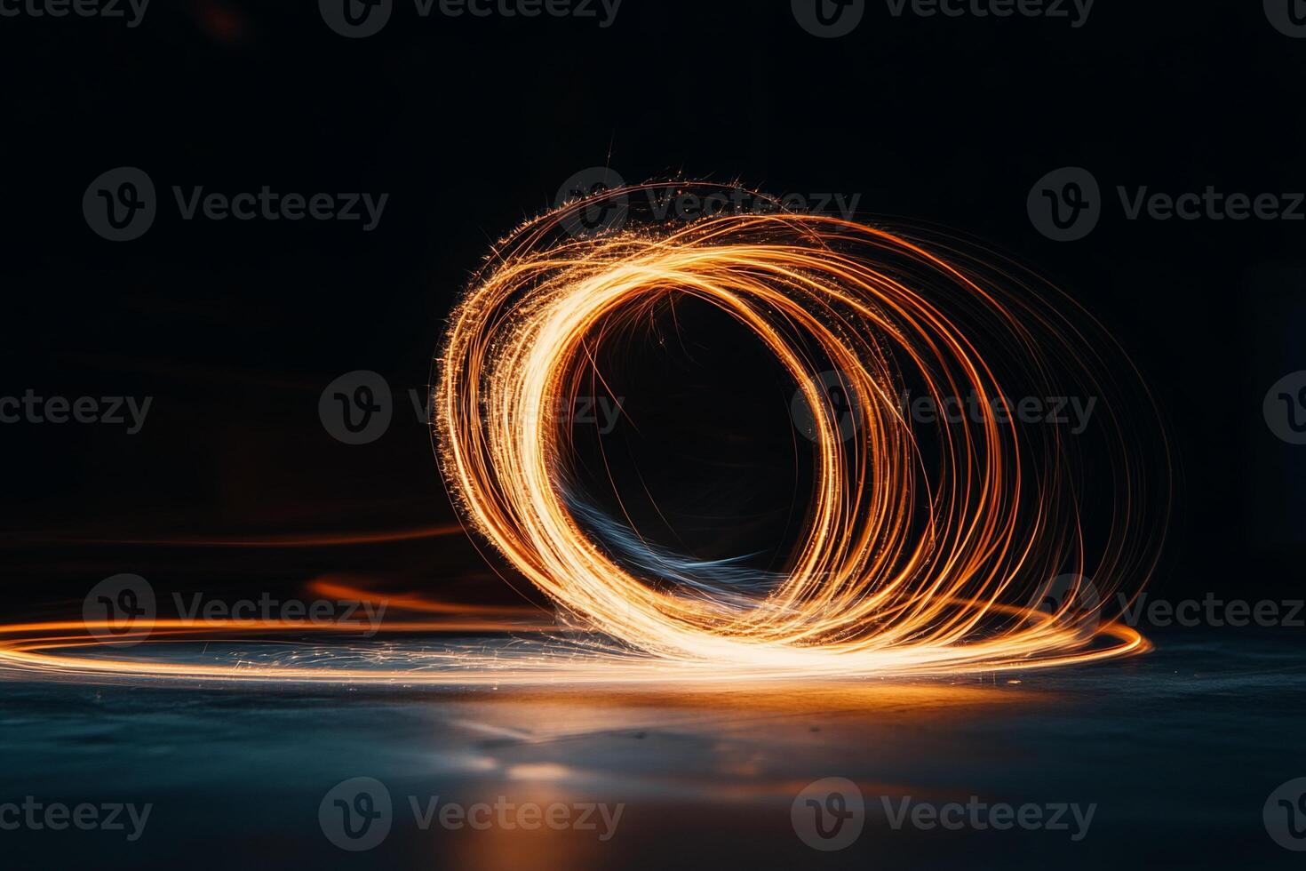 Abstract swirling light circle photo