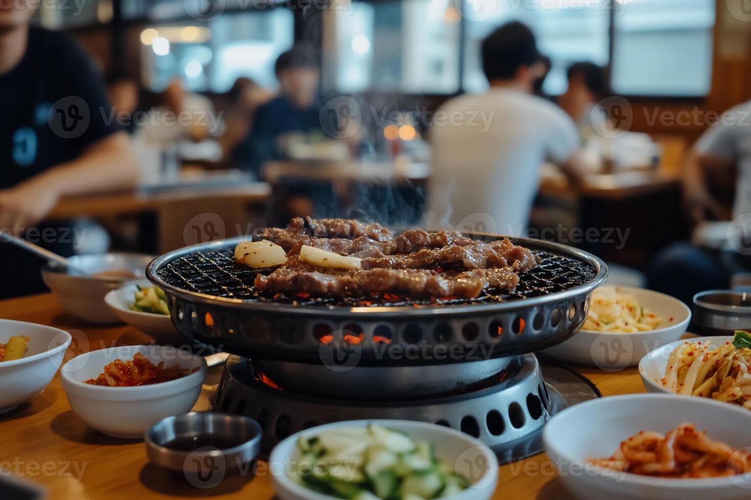 Delicious sizzling Korean BBQ photo