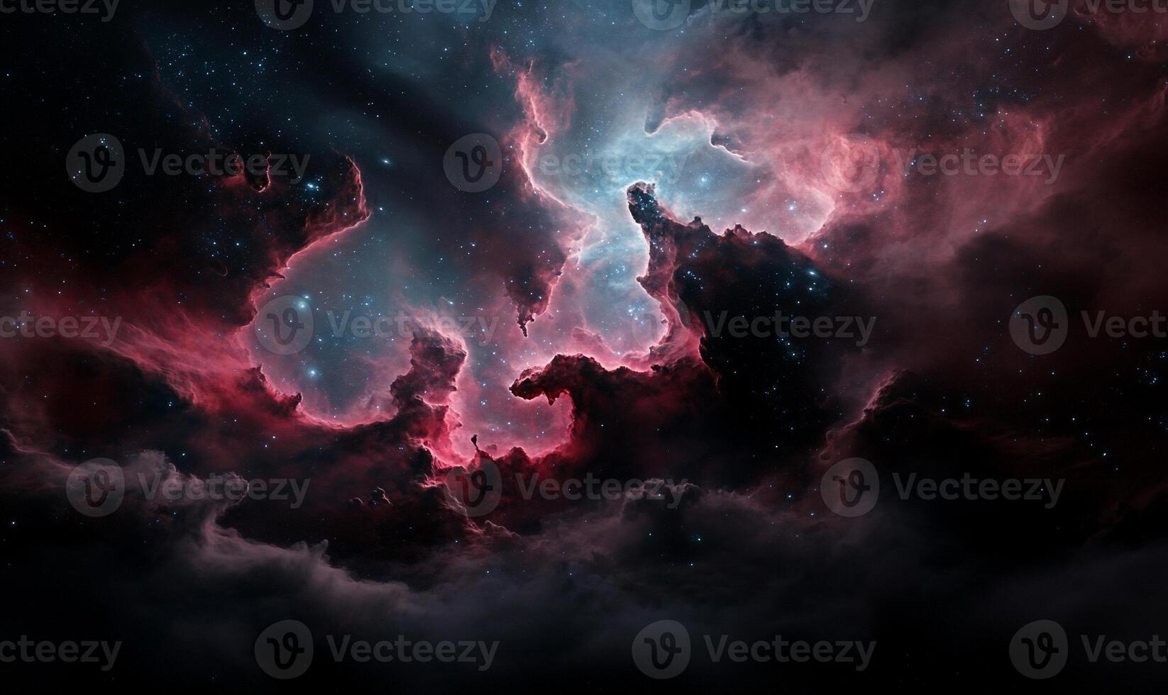 Cosmic nebulae swirling in deep space photo