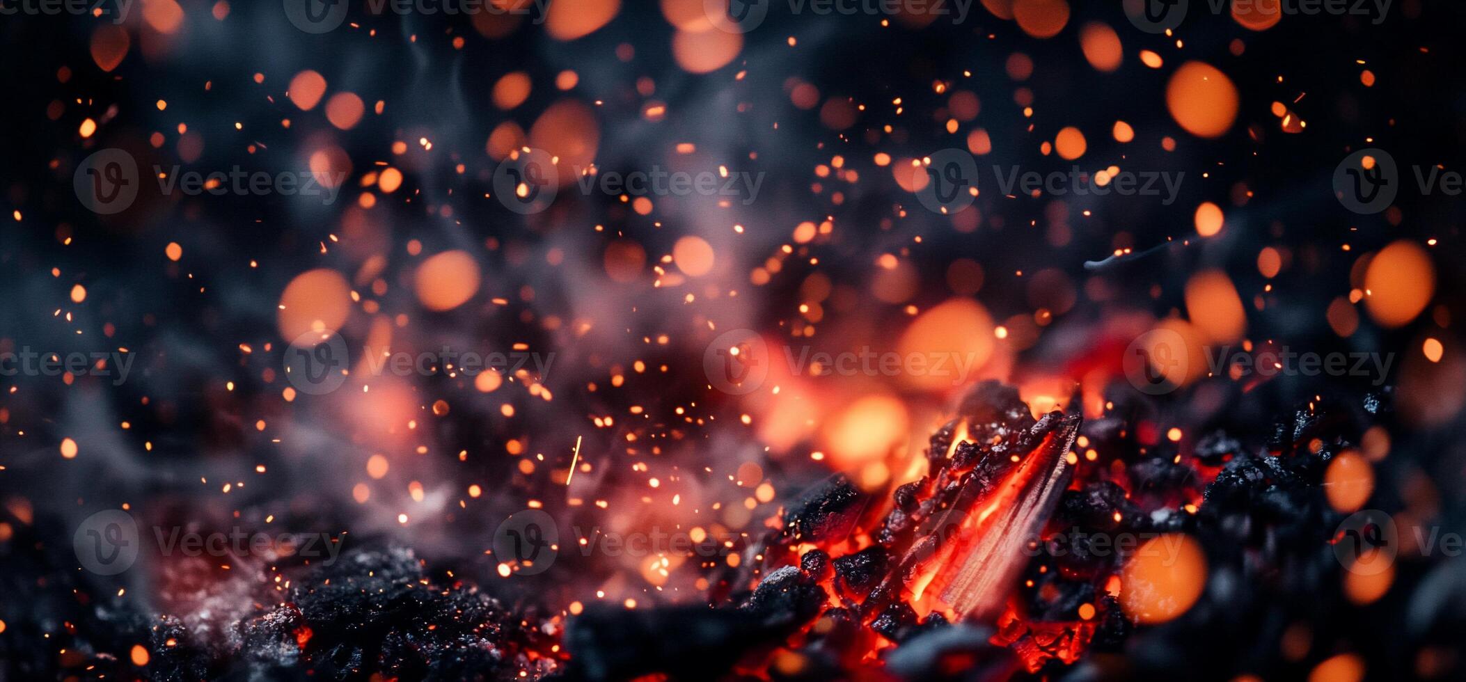 A close up of a fire with sparks and flames photo