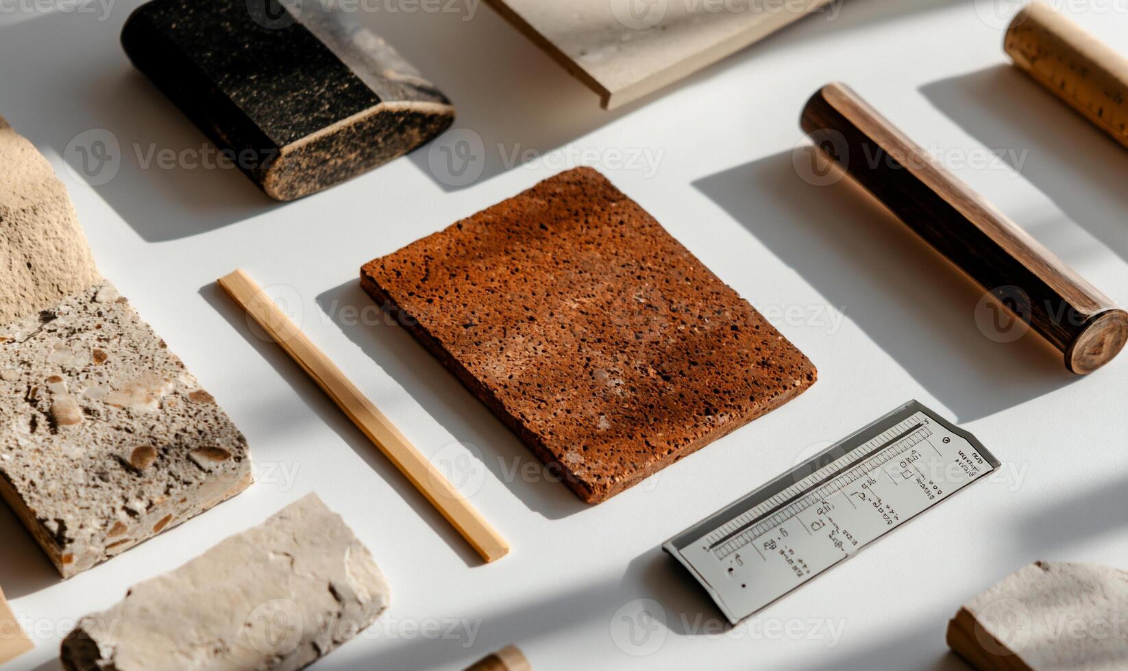 Assorted building materials samples photo