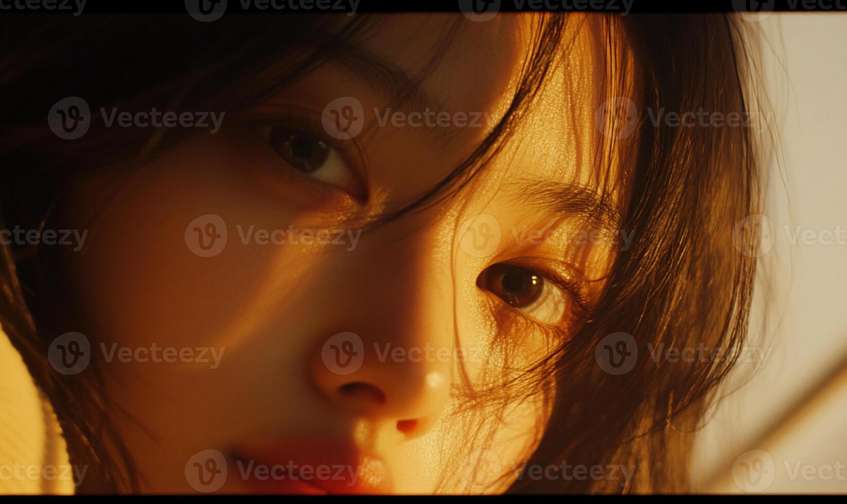 Close-up portrait, golden hour photo