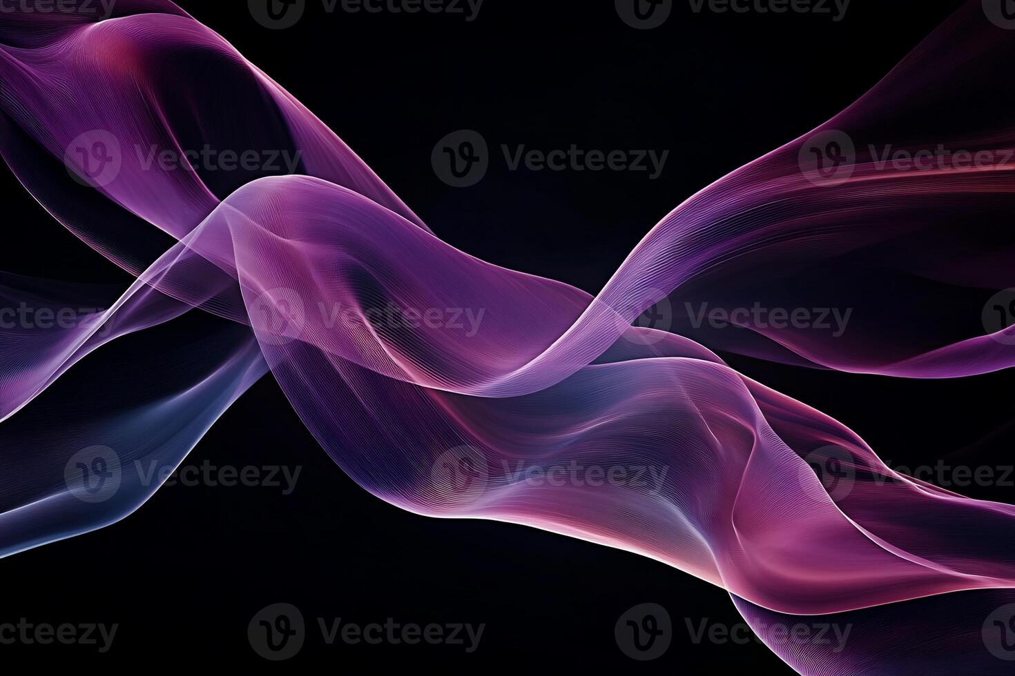 A purple and pink smoke wave on a black background photo