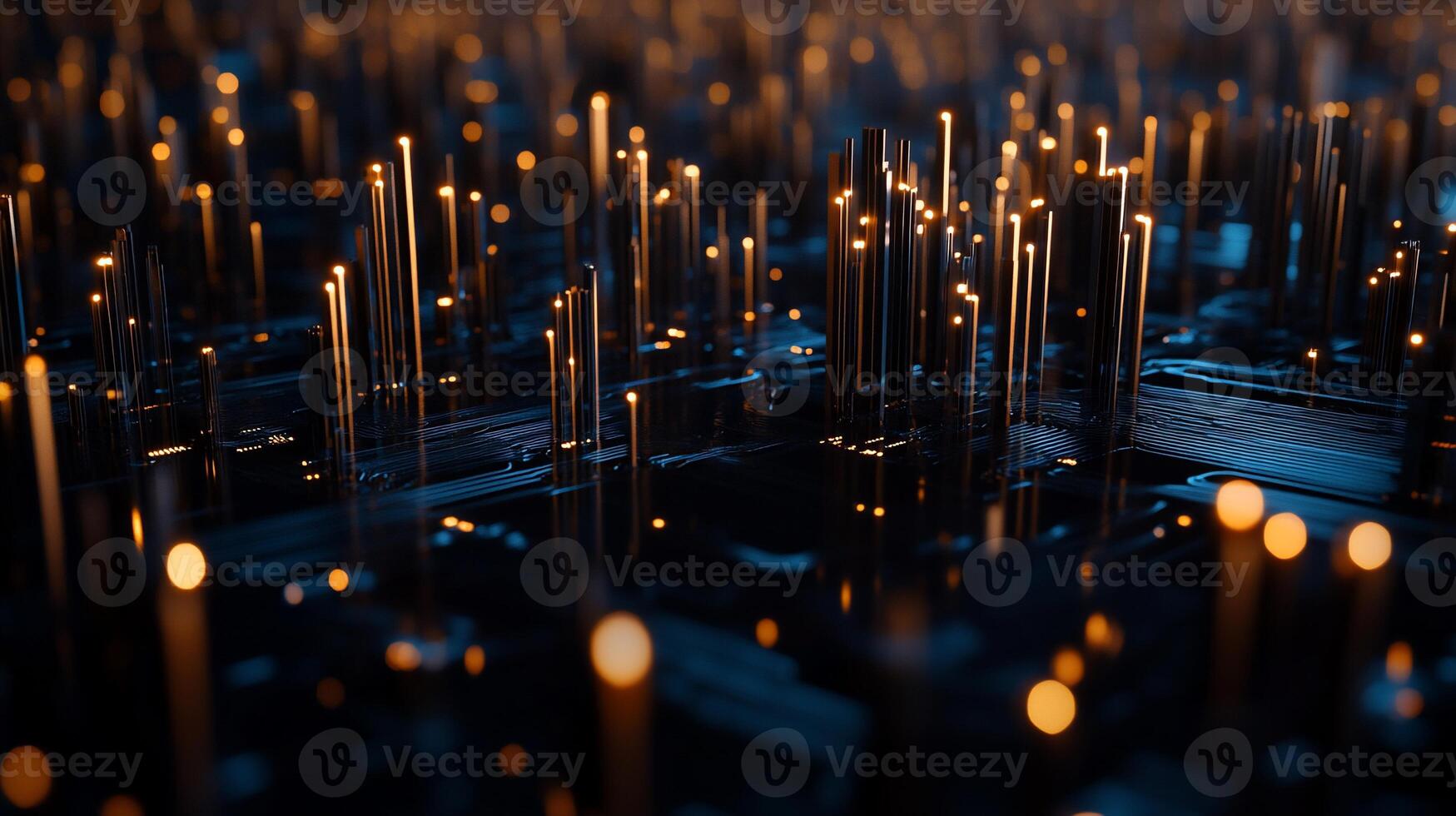 Abstract city of connected structures photo
