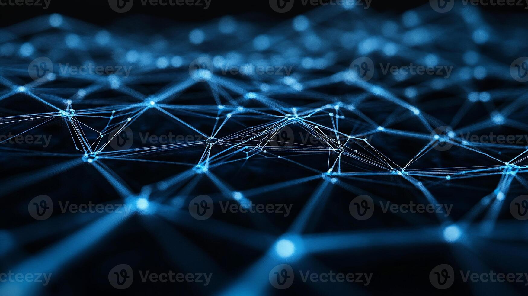 Abstract network of interconnected nodes. Intricate network structure photo