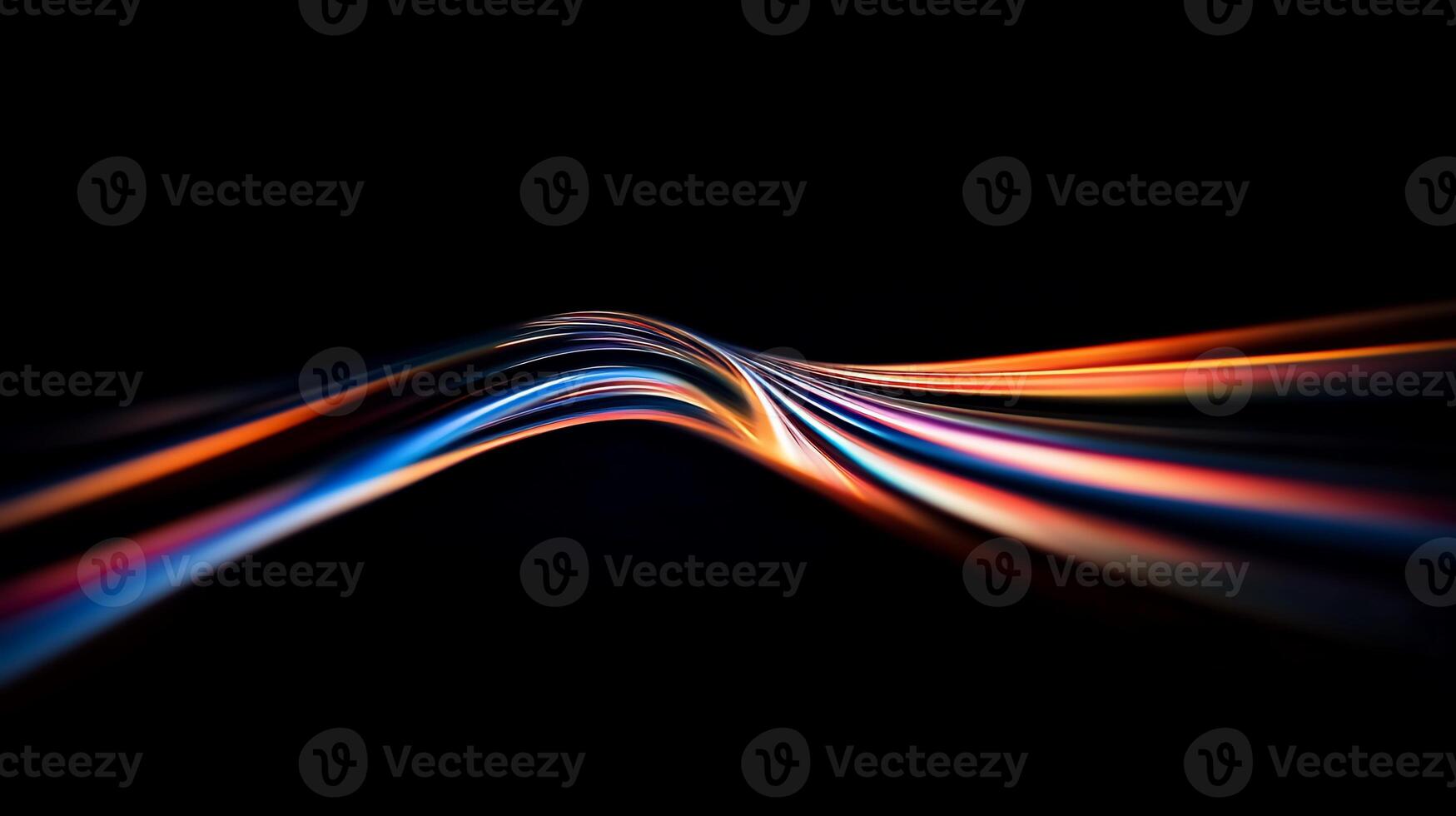 Abstract vibrant lines flowing on dark background photo