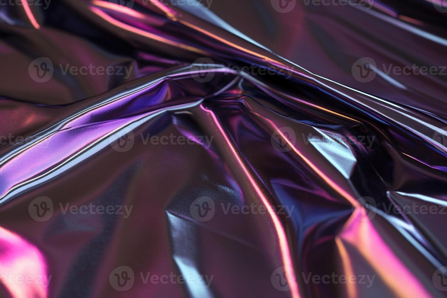 A shiny metallic fabric with a purple and blue color photo