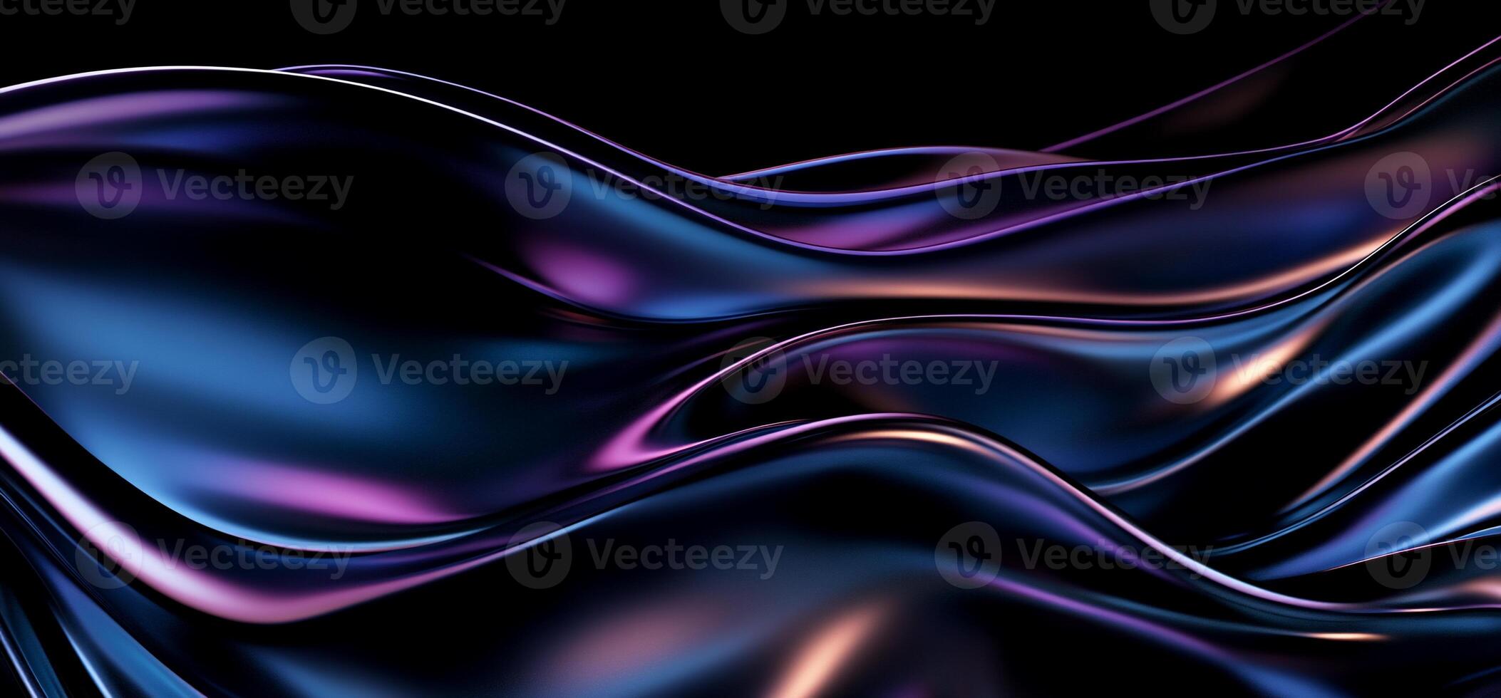 A black background with a blue and purple wave photo
