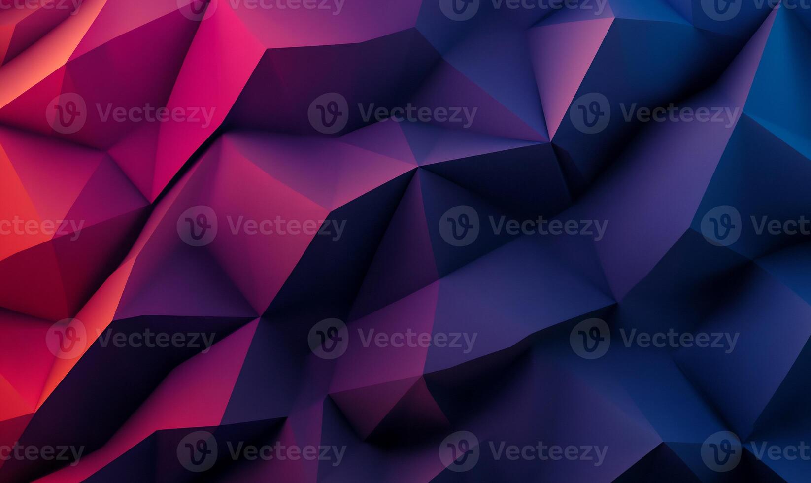 Abstract low-poly background with vibrant red and blue gradients photo