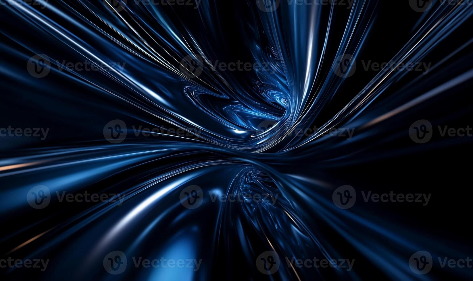 Dark blue, swirling, abstract fractal art photo