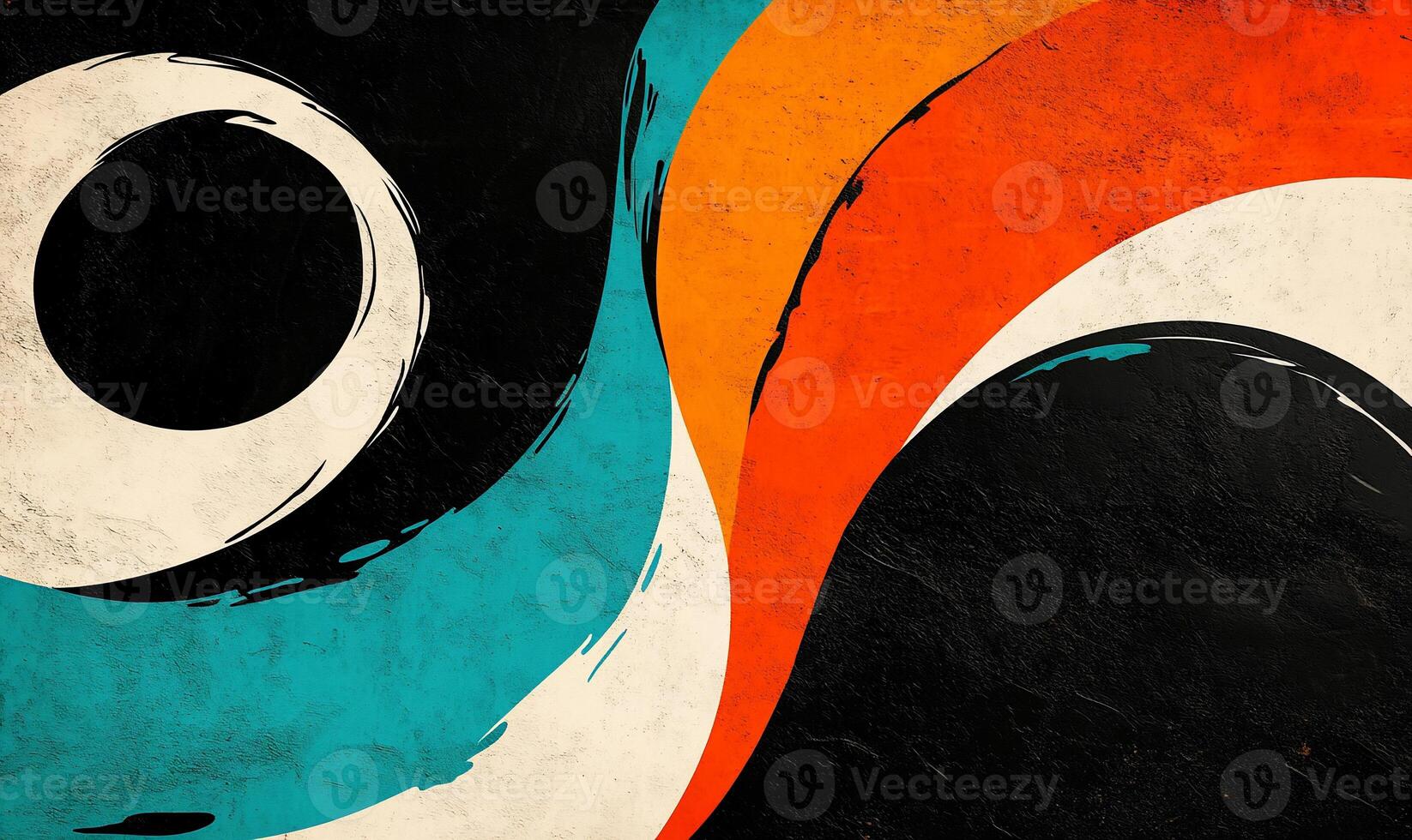 Abstract art with dynamic curves and bold colors photo