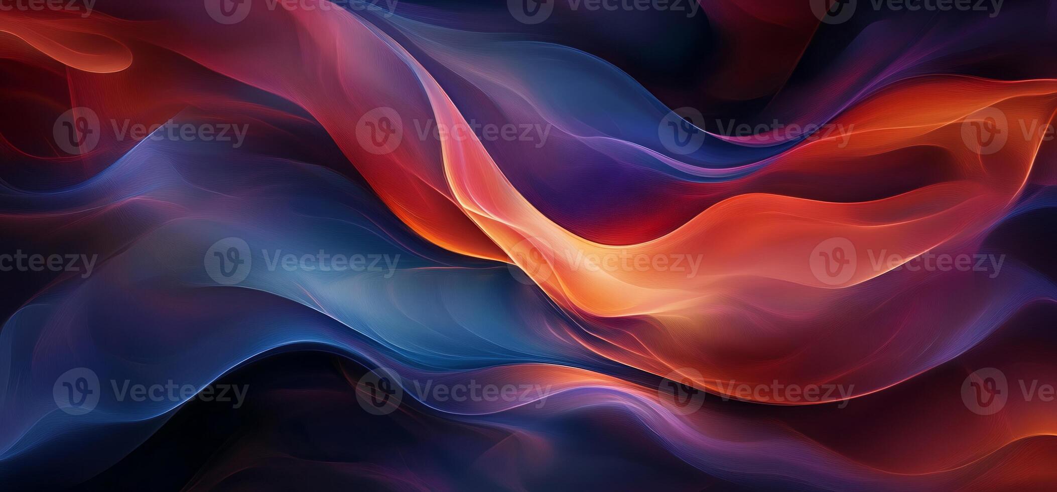 Abstract swirling hues of blue, red, and orange create a dynamic, flowing artwork photo