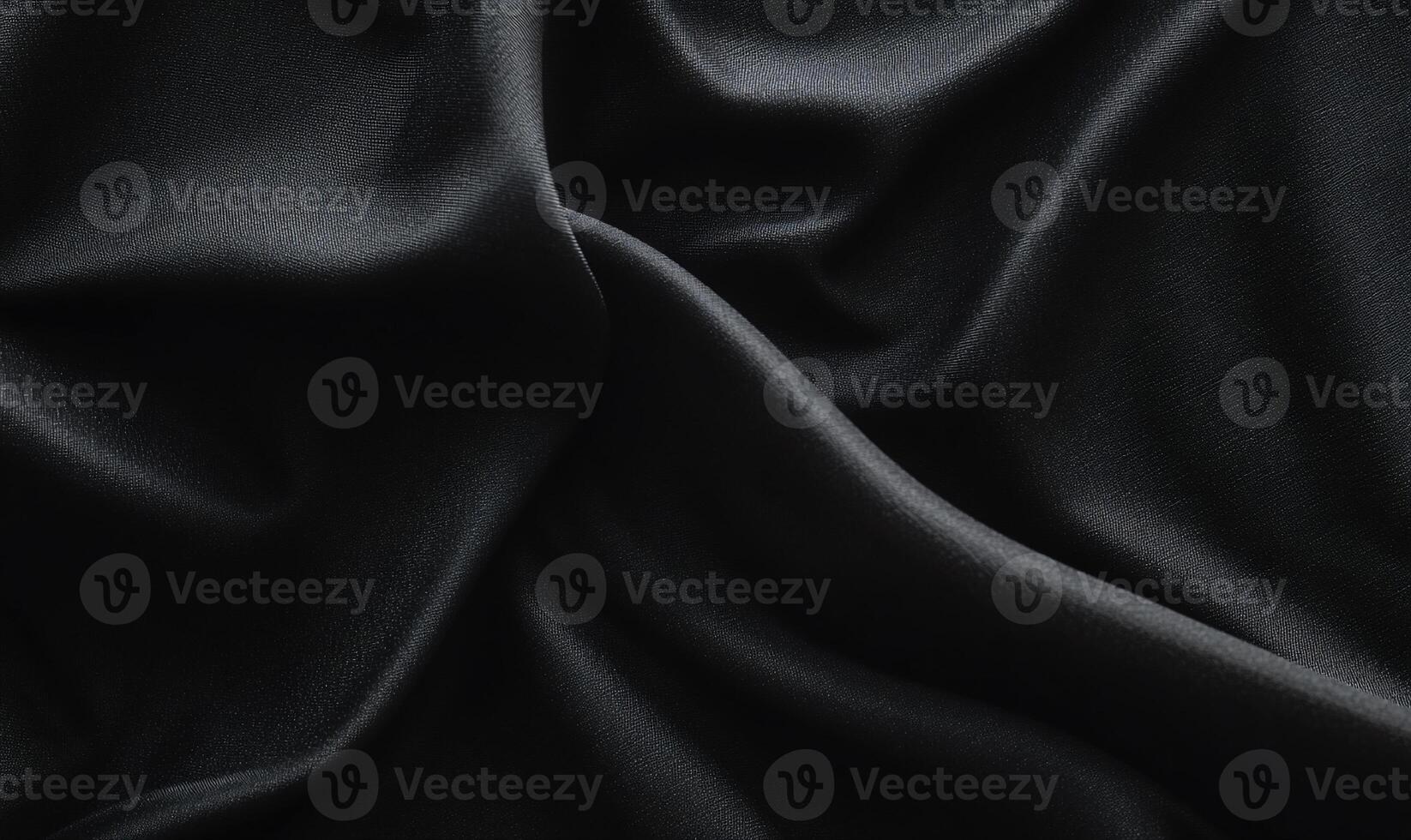 Dark, smooth, draped fabric texture photo