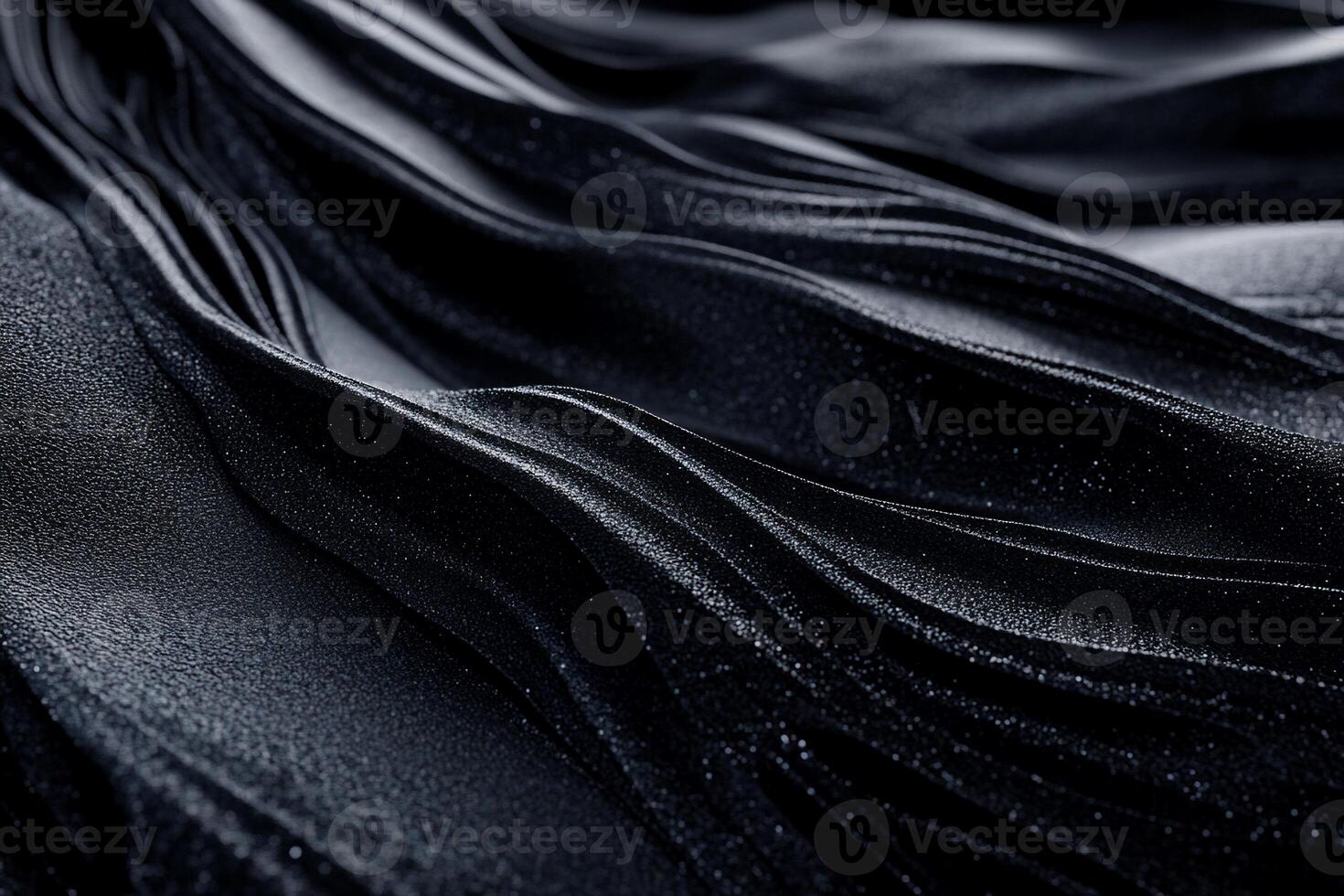 Abstract dark fabric folds. Flowing, sculpted, textured photo
