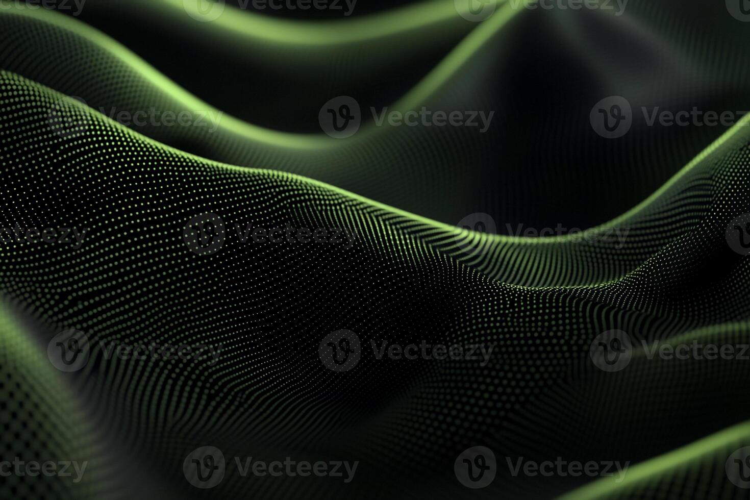 Abstract green wave pattern, flowing digital texture photo