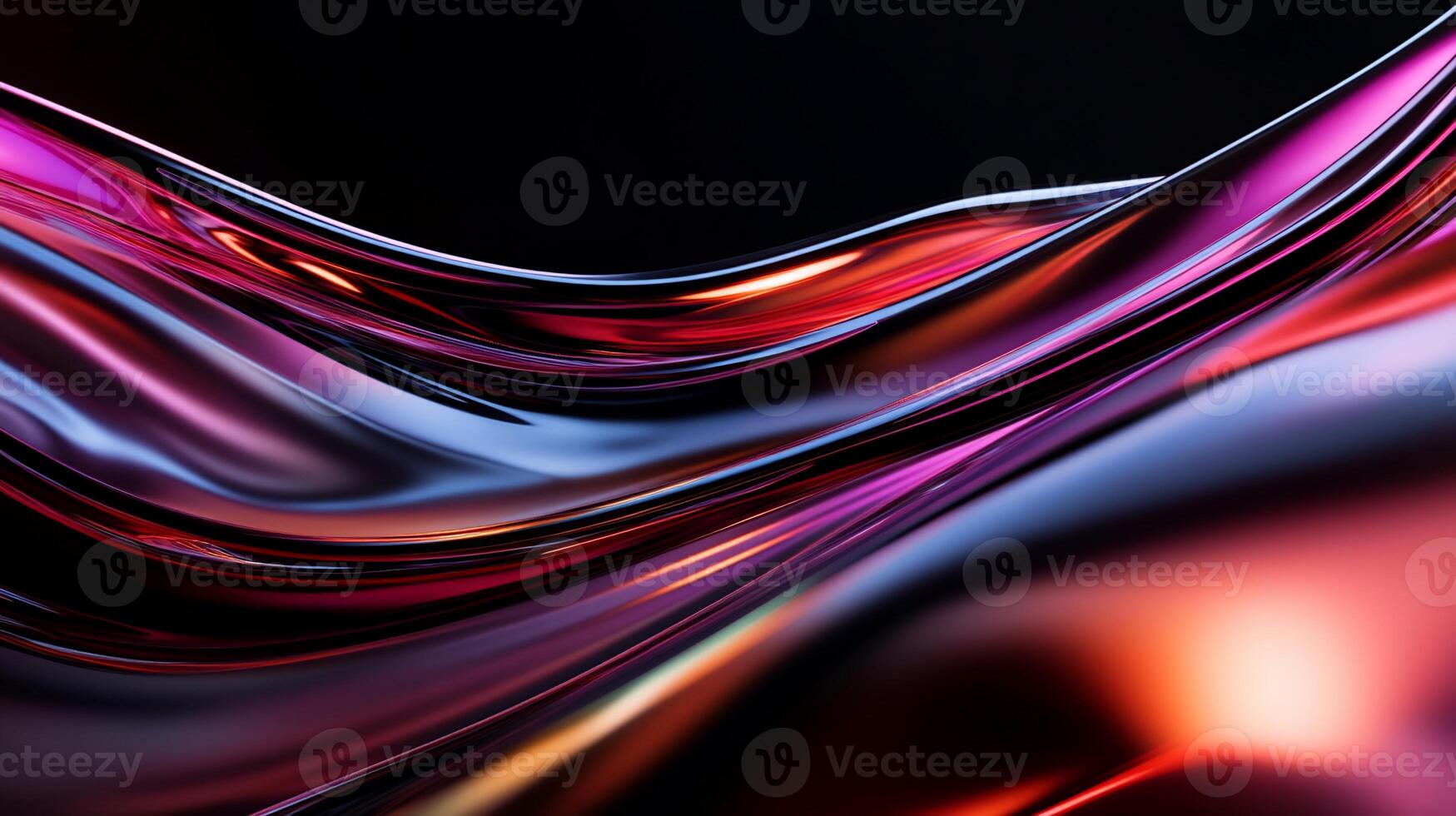 Abstract flowing metallic textile with vibrant, iridescent hues photo