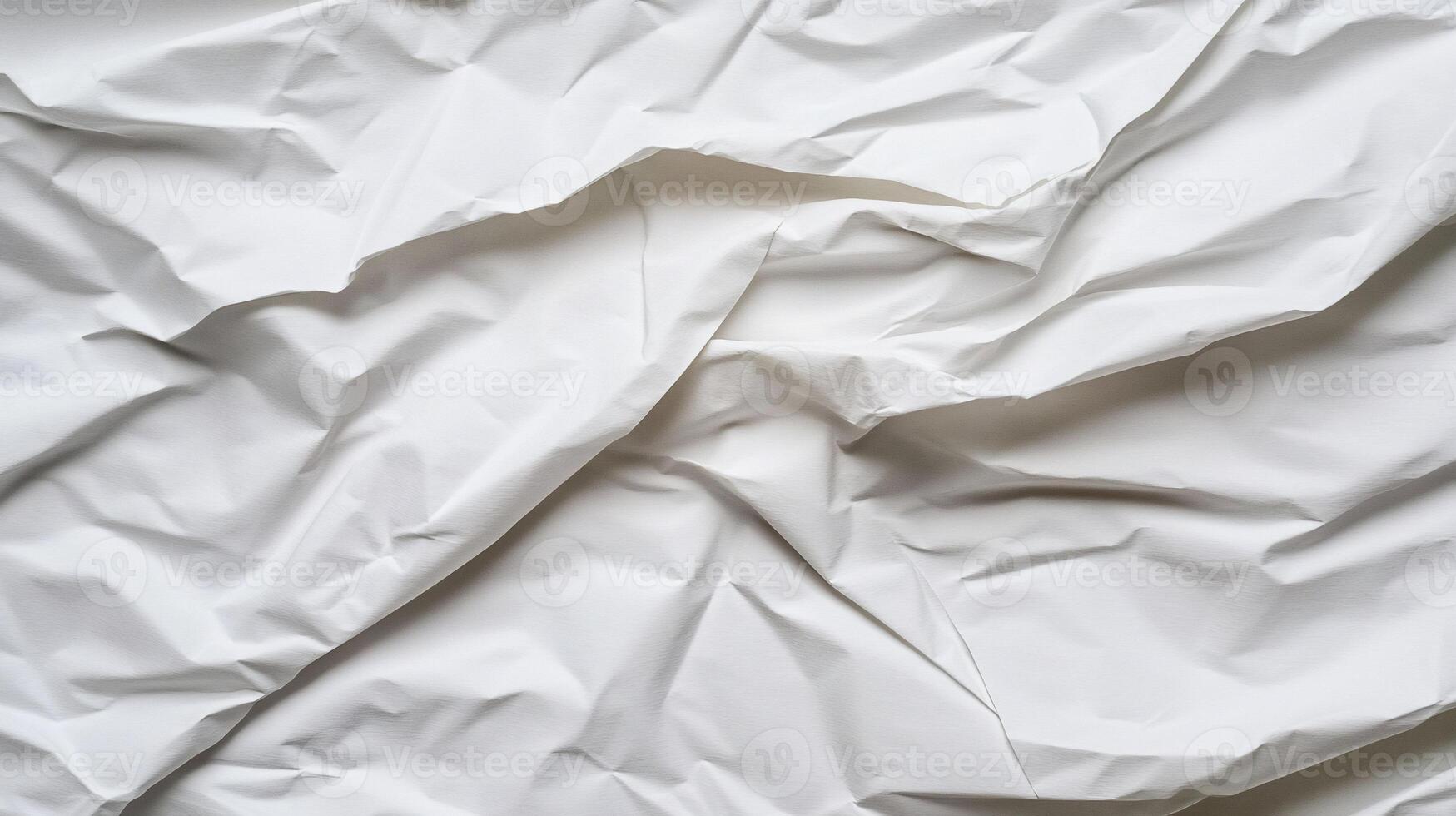 White crumpled bed sheet with crumpled sheets photo