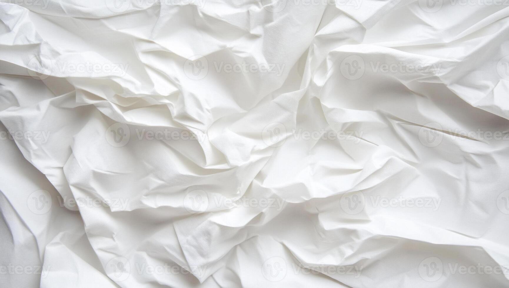 Abstract textured white fabric with crumpled folds and soft lighting photo