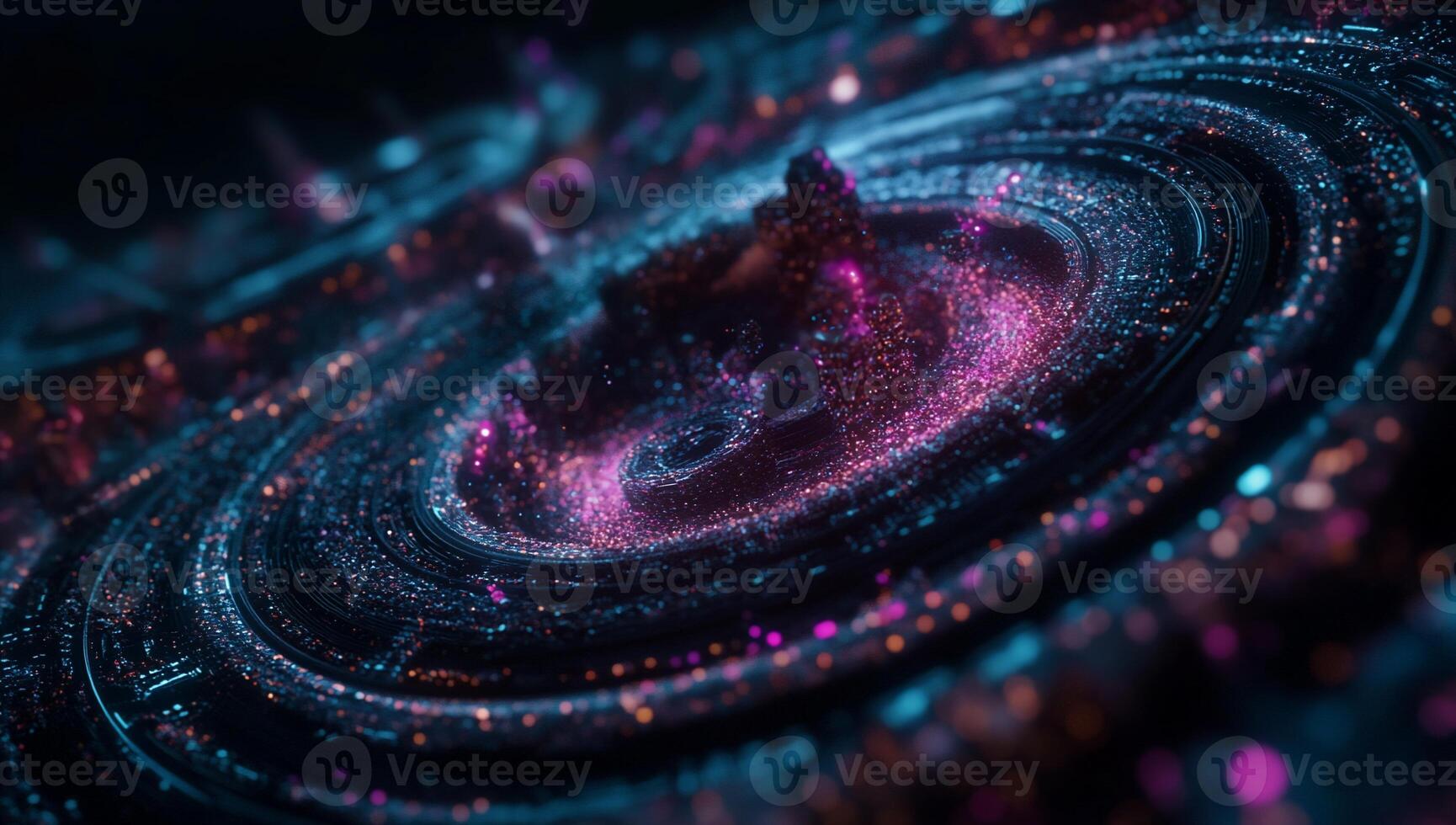 Glowing fractal swirls in dark hues photo