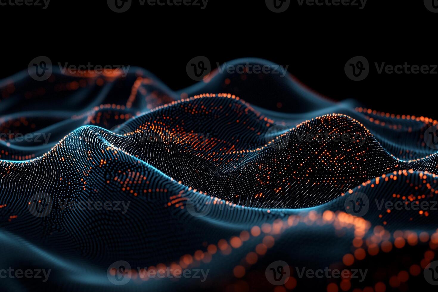 An abstract image of waves on a black background photo