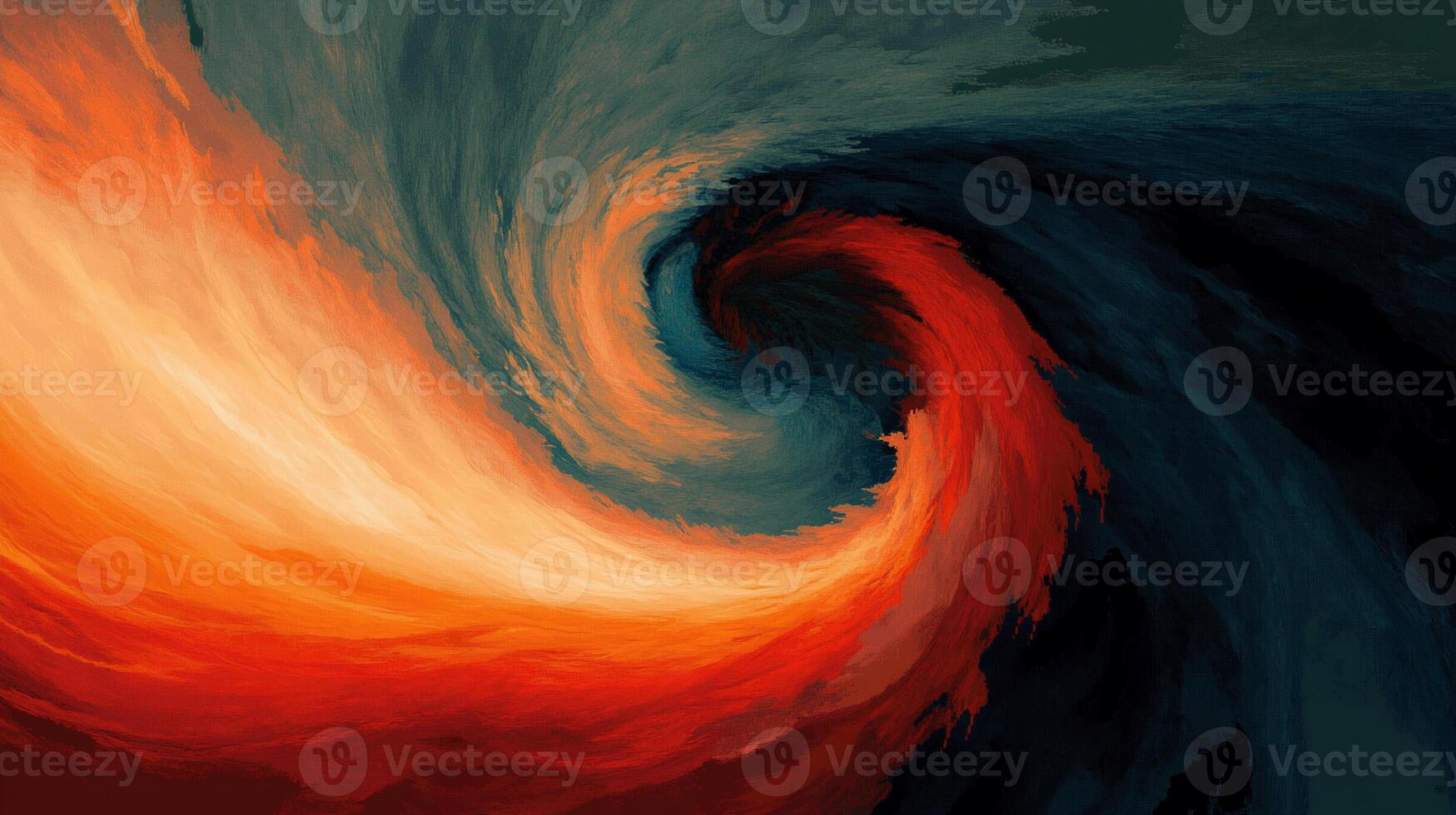 Swirling fiery and dark abstract art photo