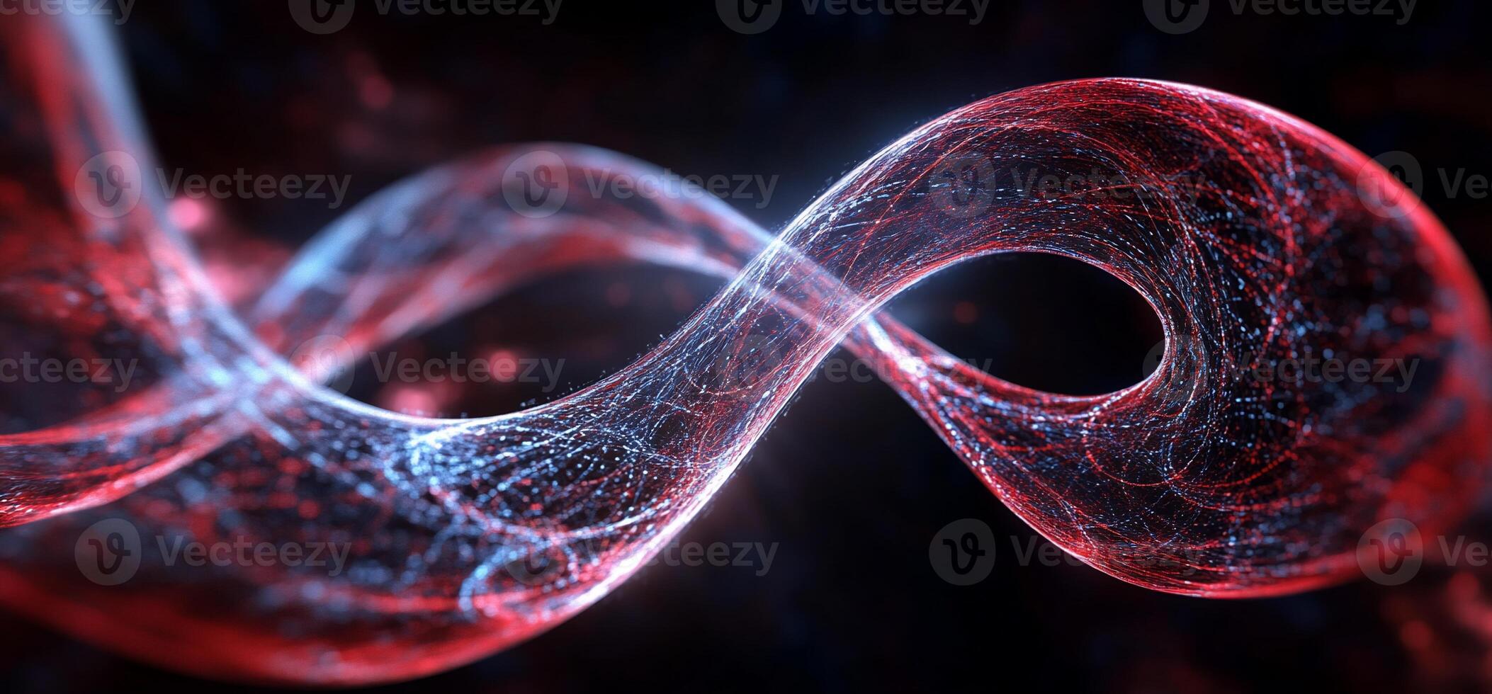 Red and blue energy flows in an infinity loop photo