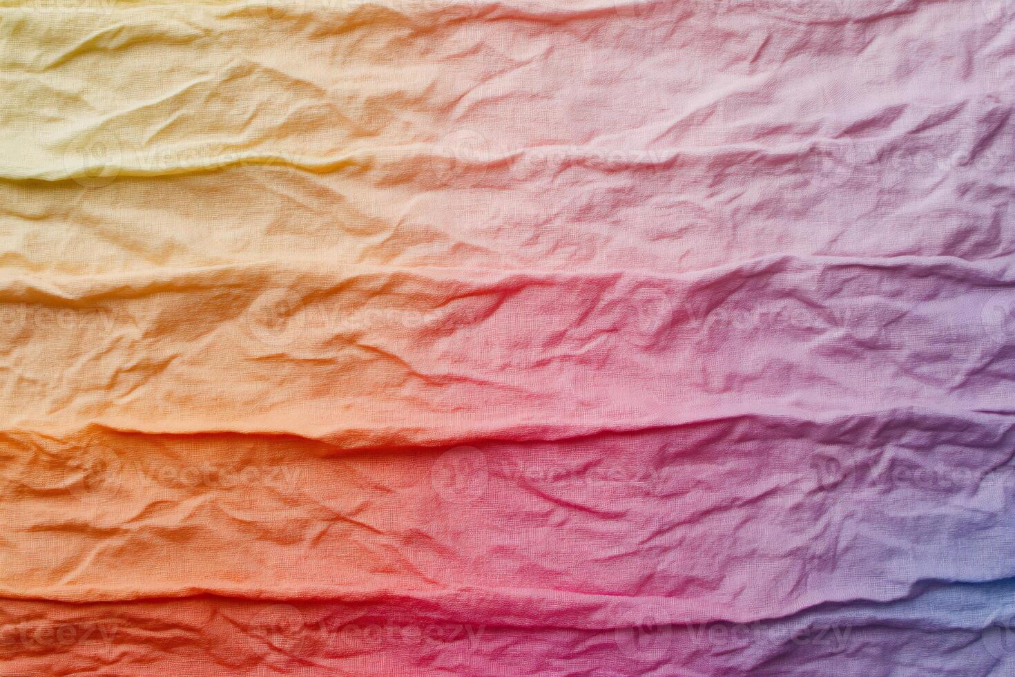 Crinkled rainbow fabric texture photo
